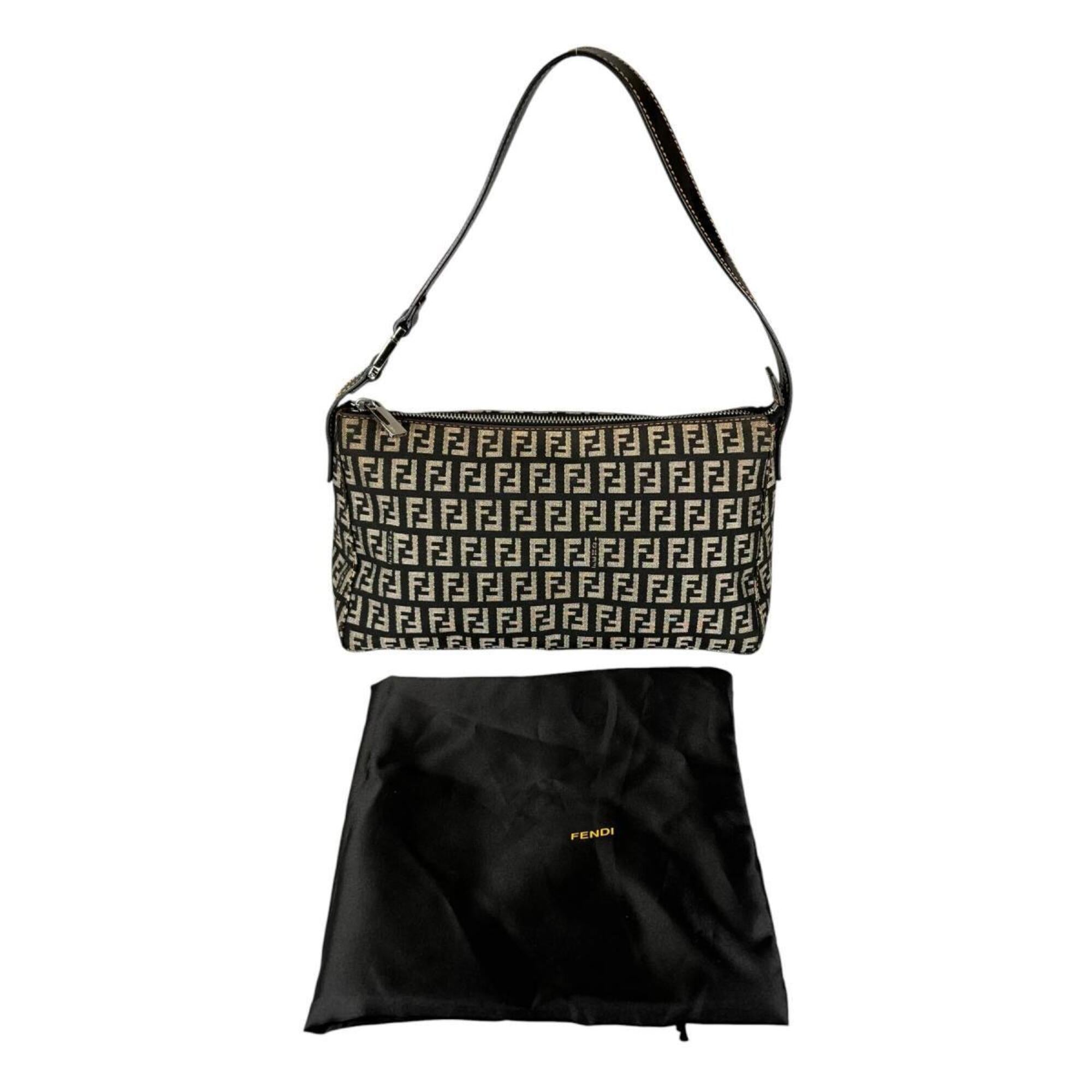 Fendi Gray Zucchino Nylon Shoulder Bag (Pre-Owned)