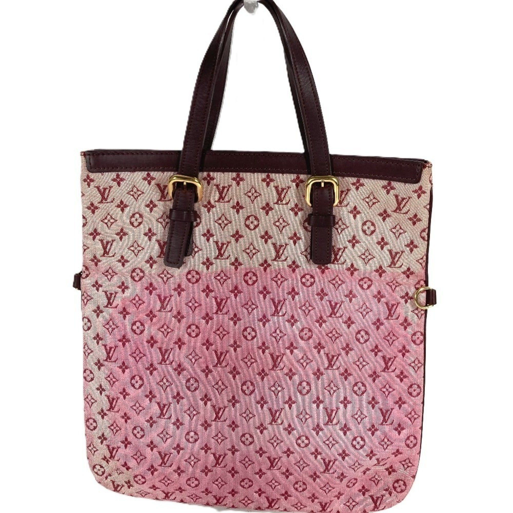 Louis Vuitton Red Color Monogram Mini Handbag Tote Bag (Pre-Owned)