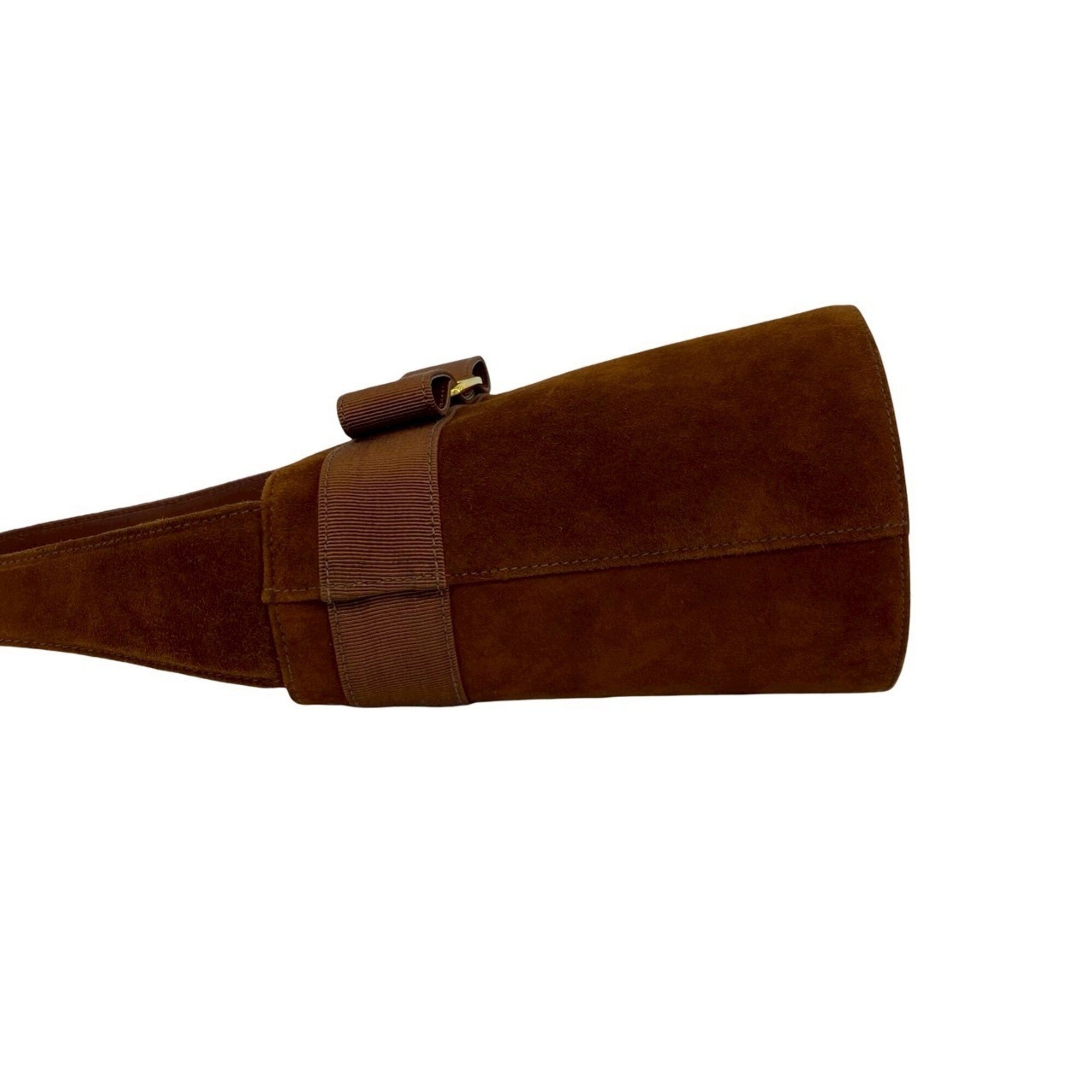 Salvatore Ferragamo Brown Suede Handbag (Pre-Owned)