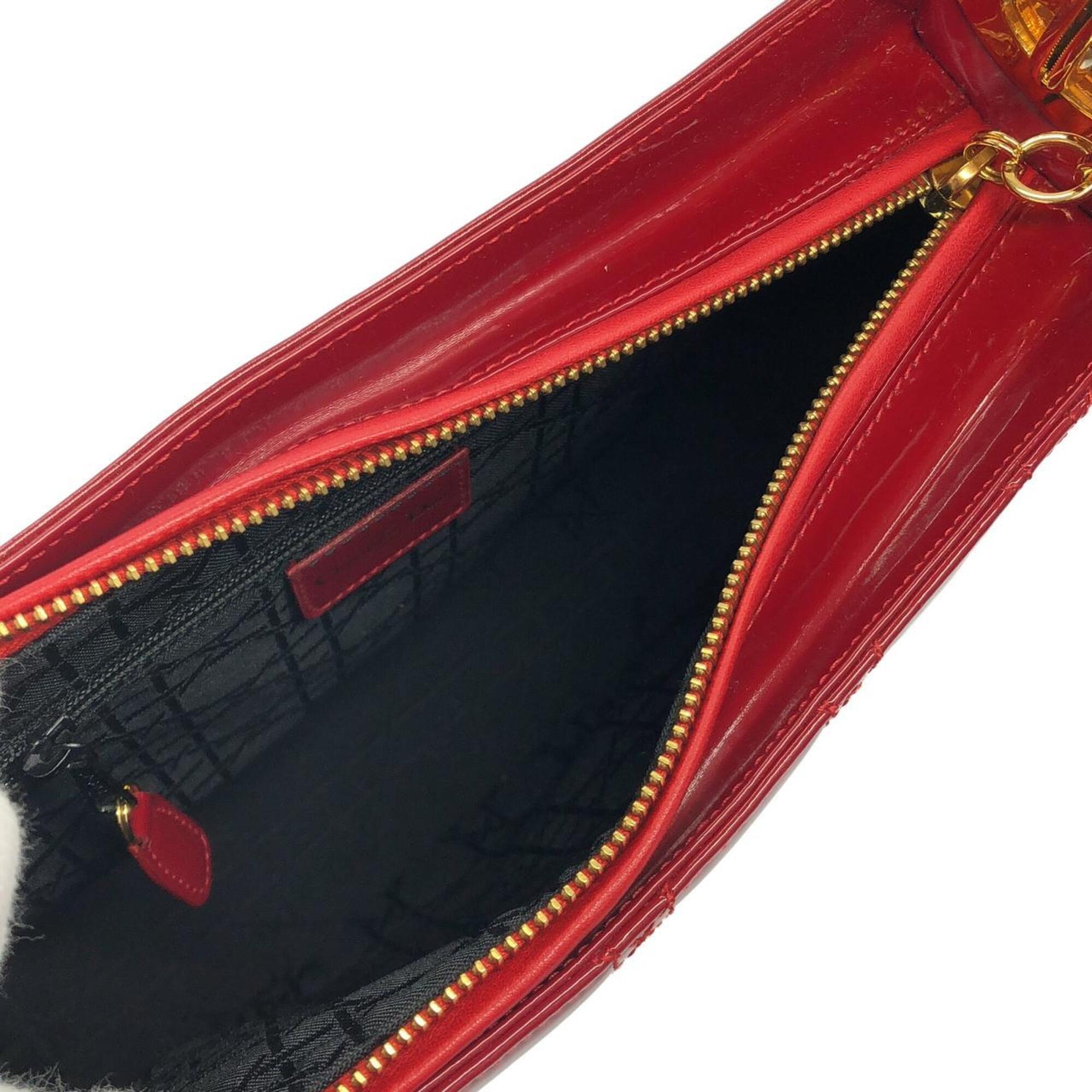 Christian Dior Red Color Leather Shoulder Bag (Pre-Owned)