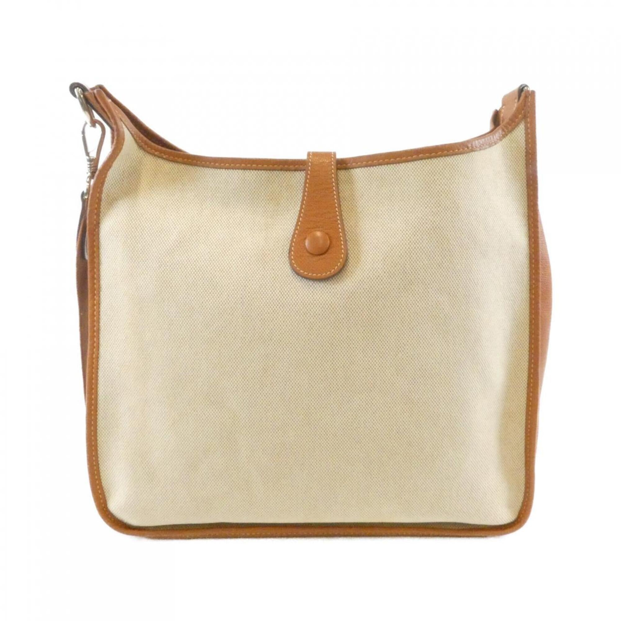Hermes Evelyne Cognac Toile H Epsom Leather Shoulder Bag (Pre-Owned)