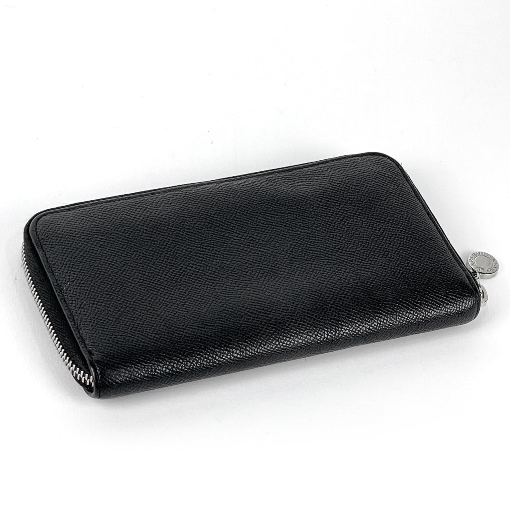 Bvlgari Black Leather Long Wallet (Bi-Fold) (Pre-Owned)