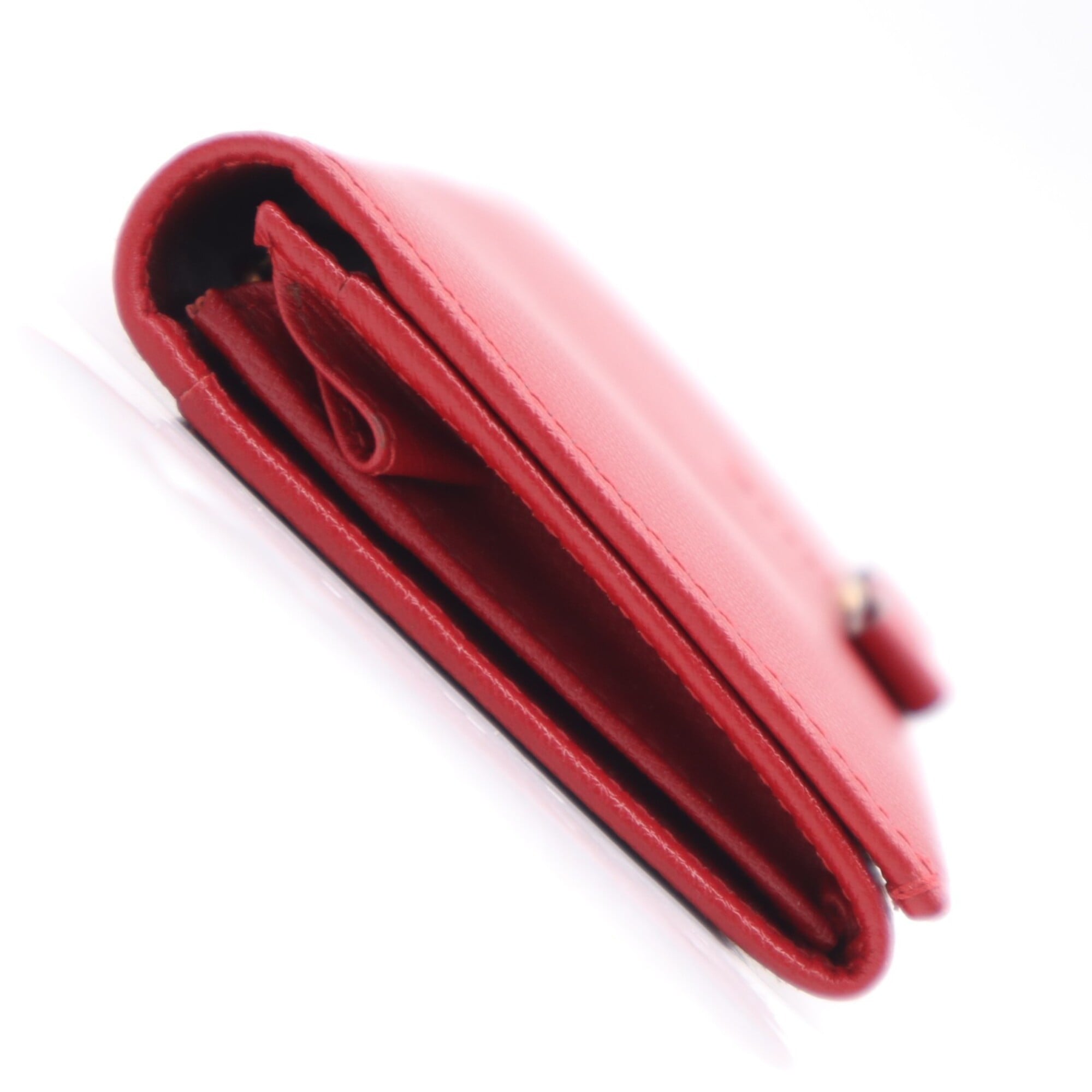 Salvatore Ferragamo Red Color Leather Long Wallet (Bi-Fold) (Pre-Owned)