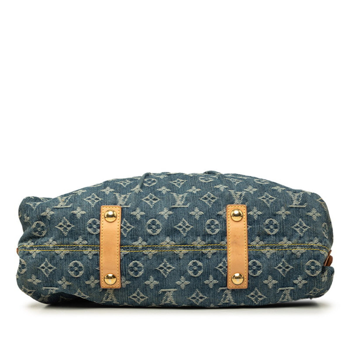 Louis Vuitton Blue Denim Leather Handbag Tote Bag (Pre-Owned)