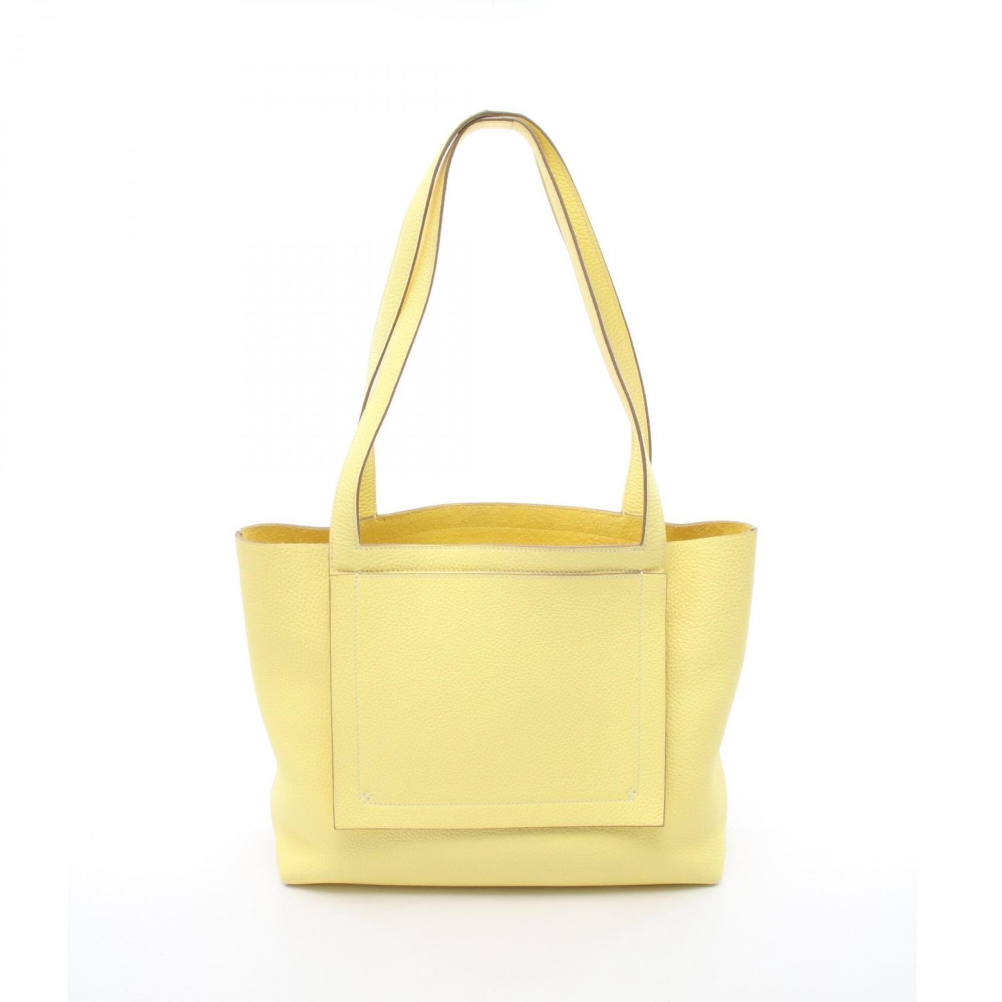 Hermes Lime Yellow Taurillon Clemence Leather Handbag Tote Bag (Pre-Owned)