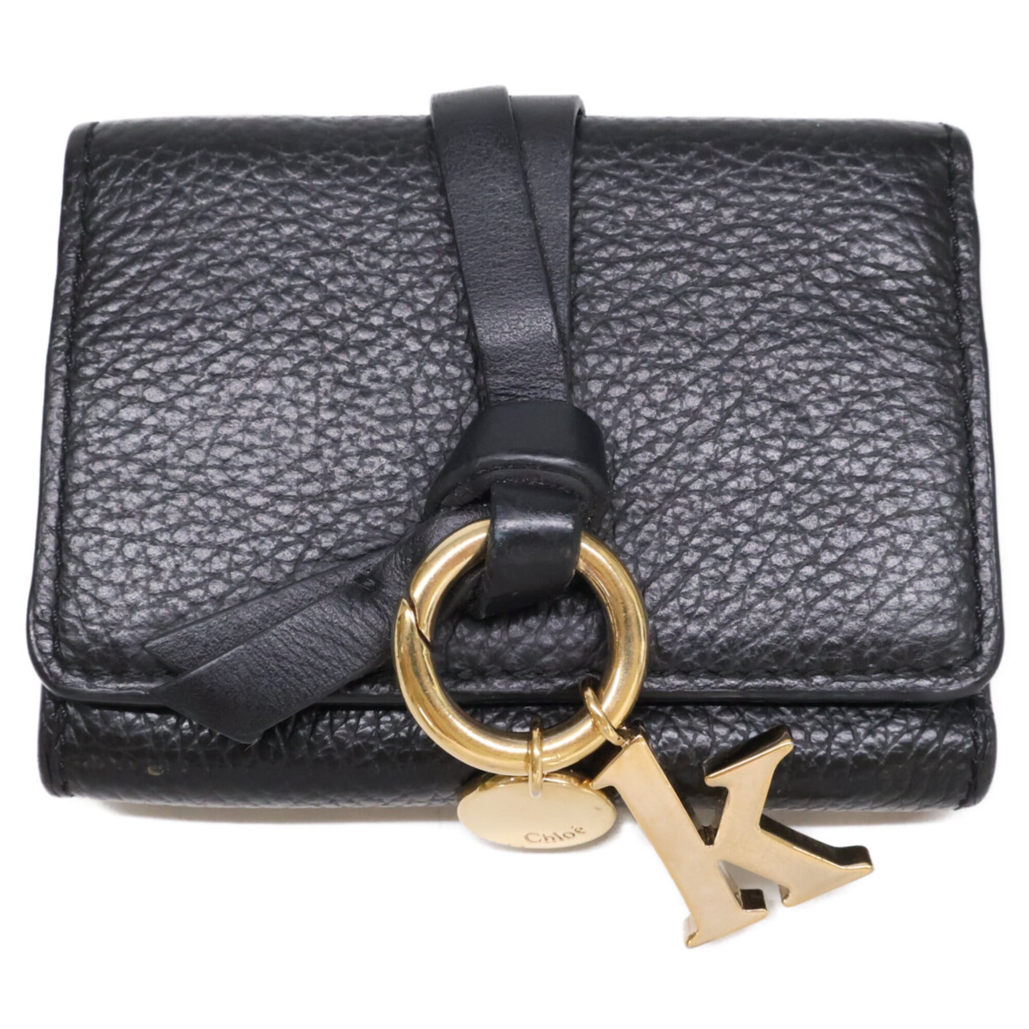 Chloé Black Leather Wallet (Tri-Fold) (Pre-Owned)