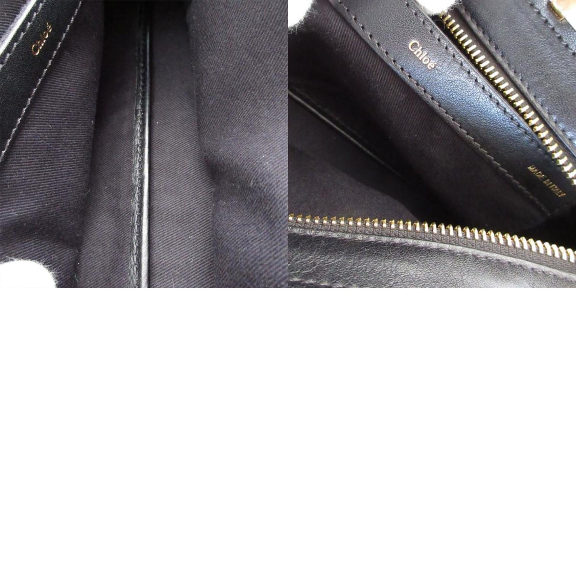 Chloé Black Gold Pink Beige Leather Handbag Shoulder Bag (Pre-Owned)