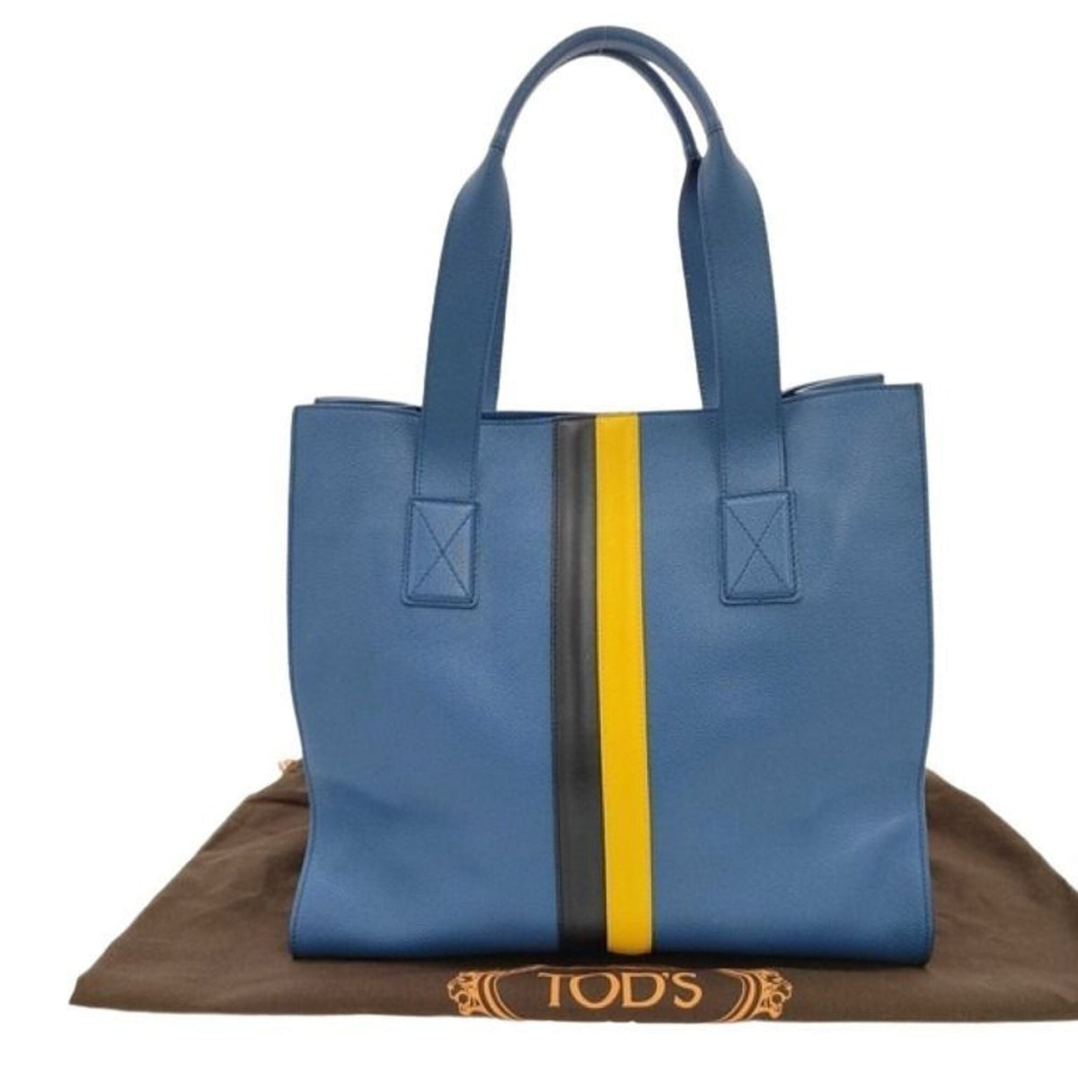 Tod's Blue Leather Handbag Tote Bag (Pre-Owned)