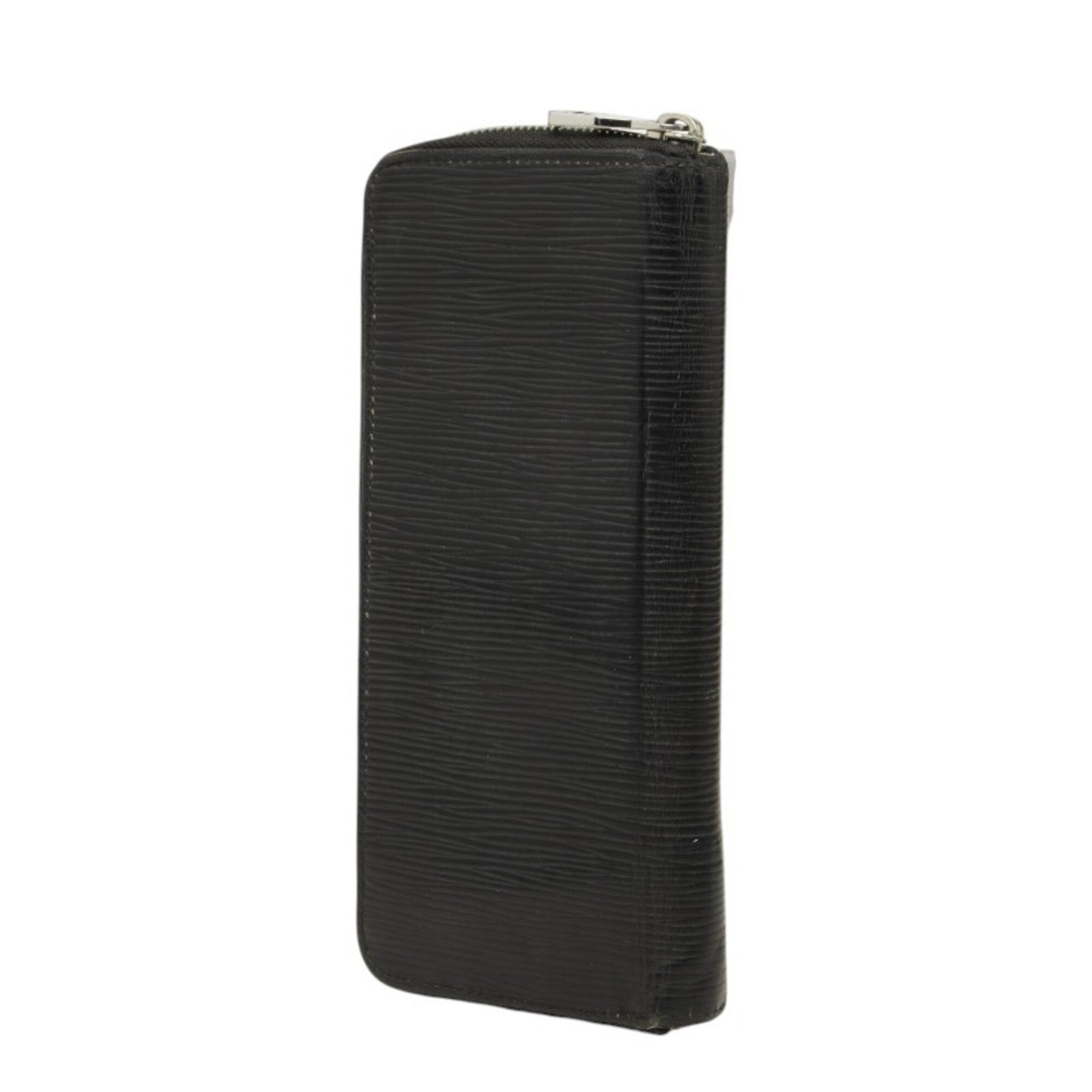 Louis Vuitton Black Noir Leather Long Wallet (Bi-Fold) (Pre-Owned)