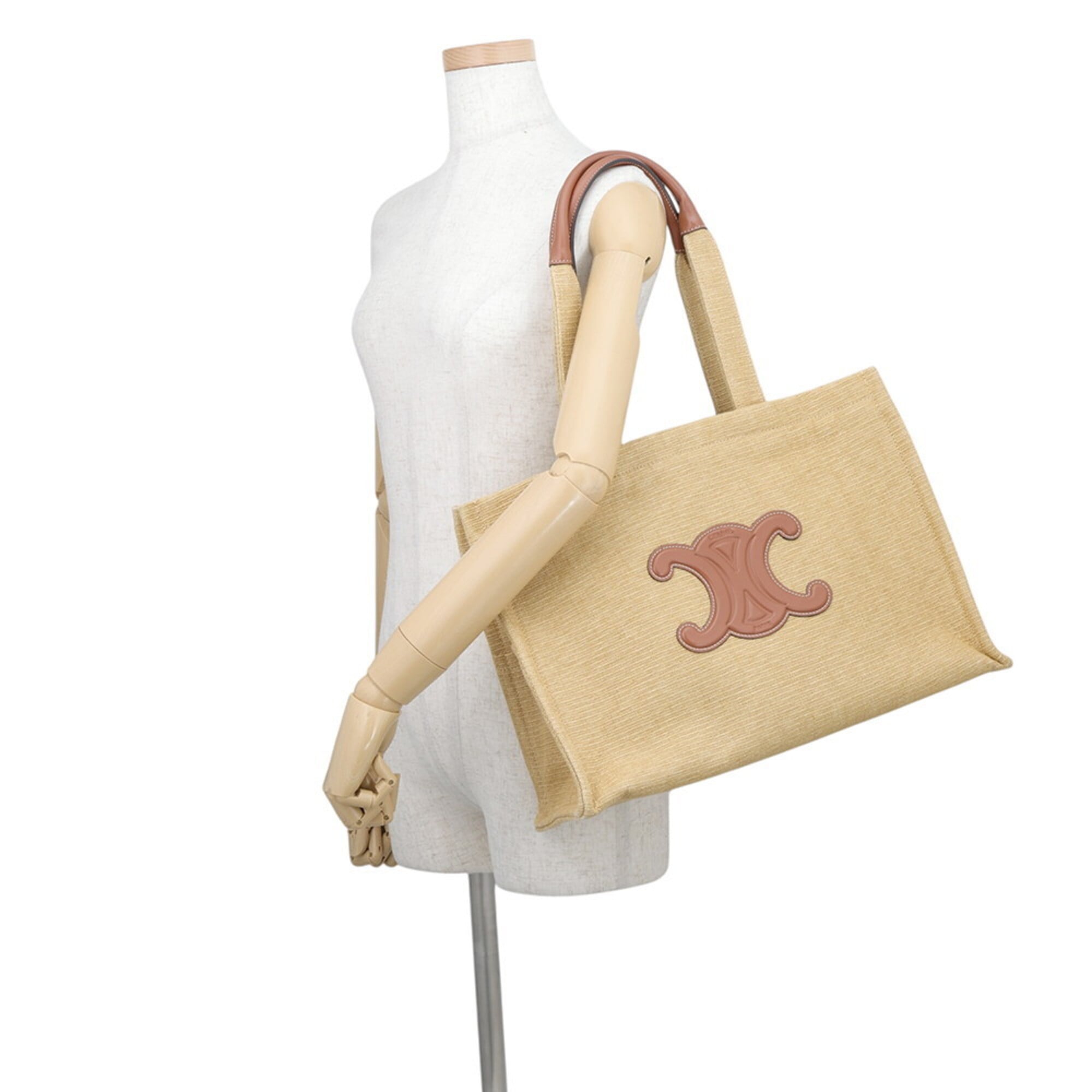 Celine Canvas Leather Handbag Tote Bag (Pre-Owned)