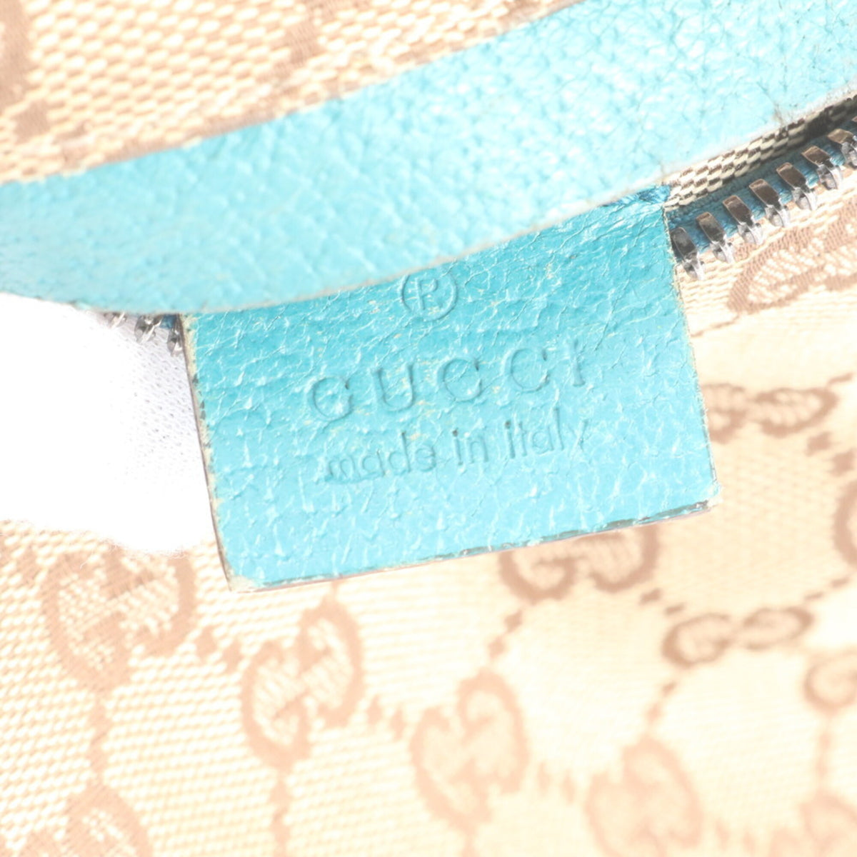 Gucci Blue Brown Leather Canvas Pouch Sling Bag (Pre-Owned)