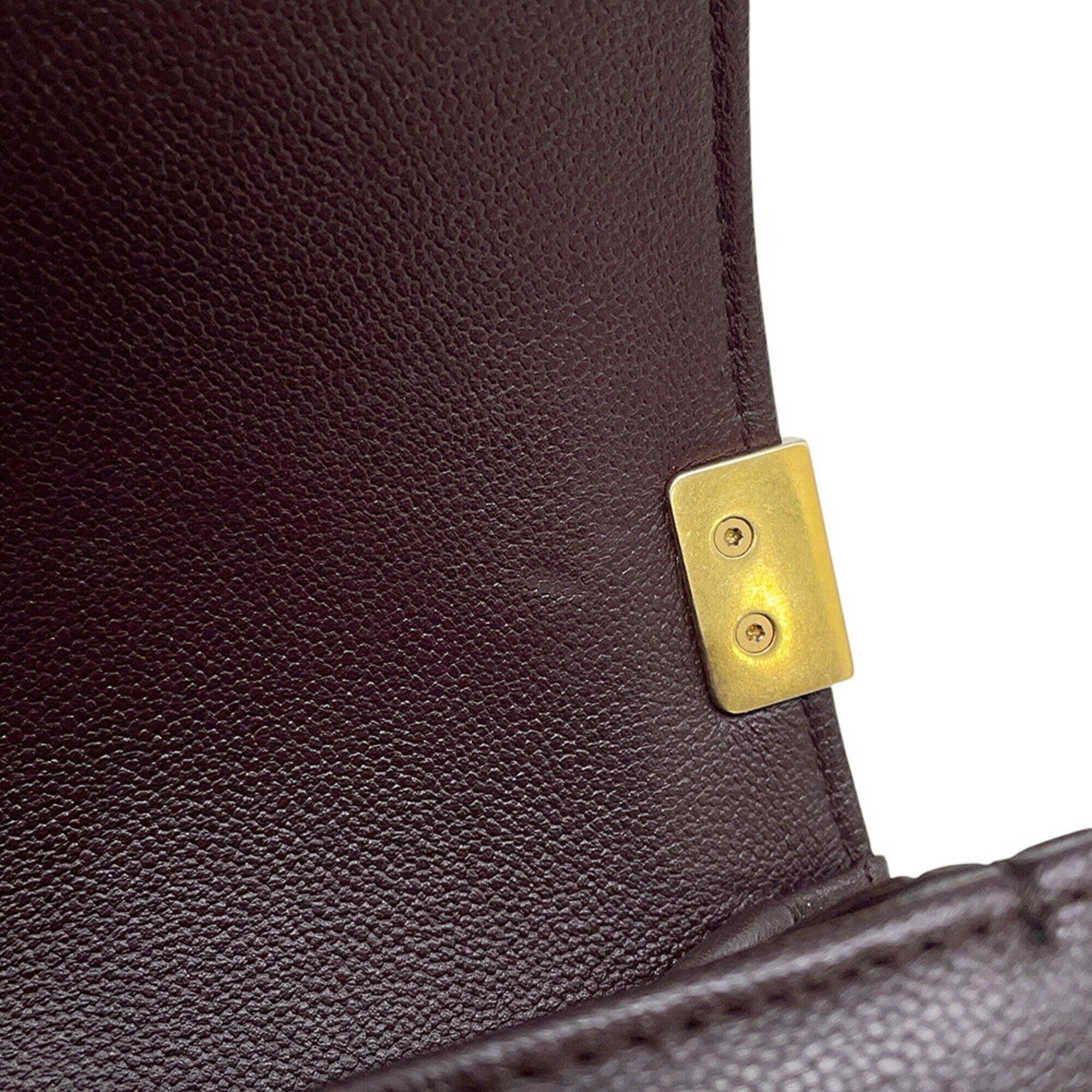 Chanel Brown Grained Calfskin Shoulder Bag (Pre-Owned)
