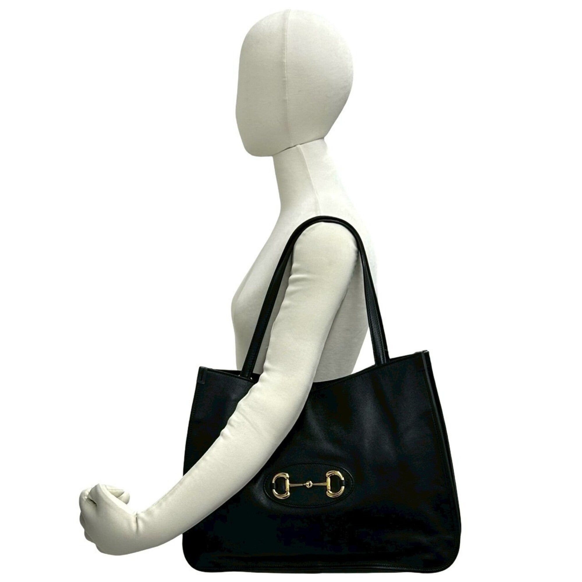 Gucci Black Leather Handbag Tote Bag (Pre-Owned)