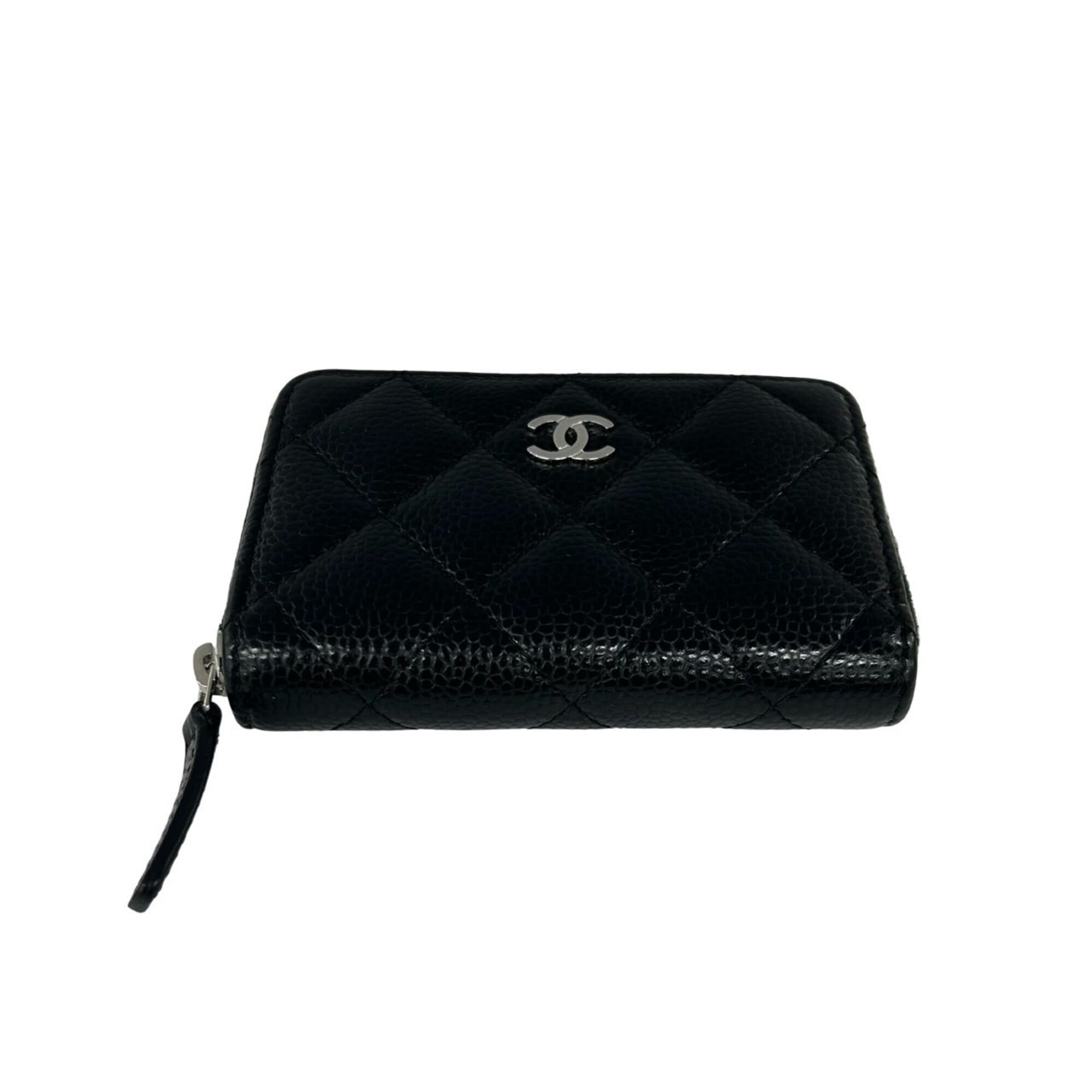 Chanel Black Grained Calfskin Coin Purse/Coin Case (Pre-Owned)
