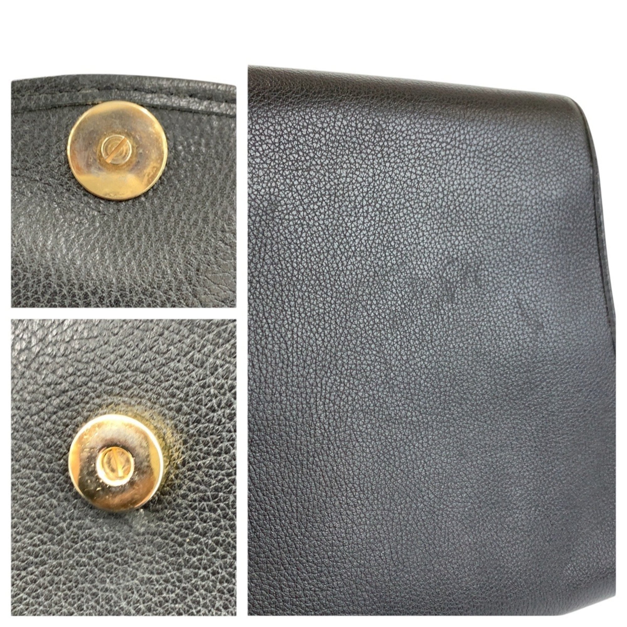 Yves Saint Laurent Black Leather Pochette Shoulder Bag (Pre-Owned)