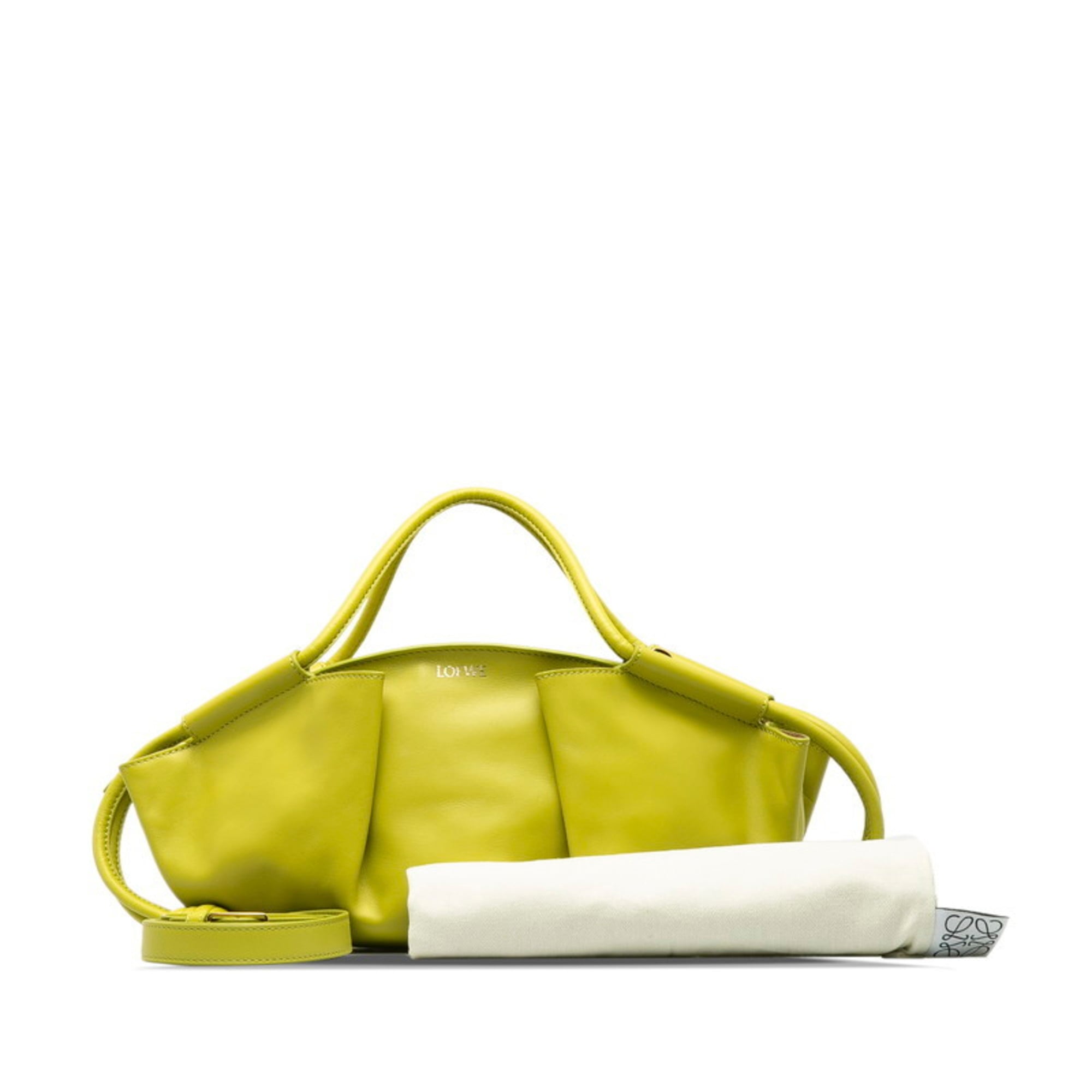 Loewe Green Leather Handbag Shoulder Bag (Pre-Owned)
