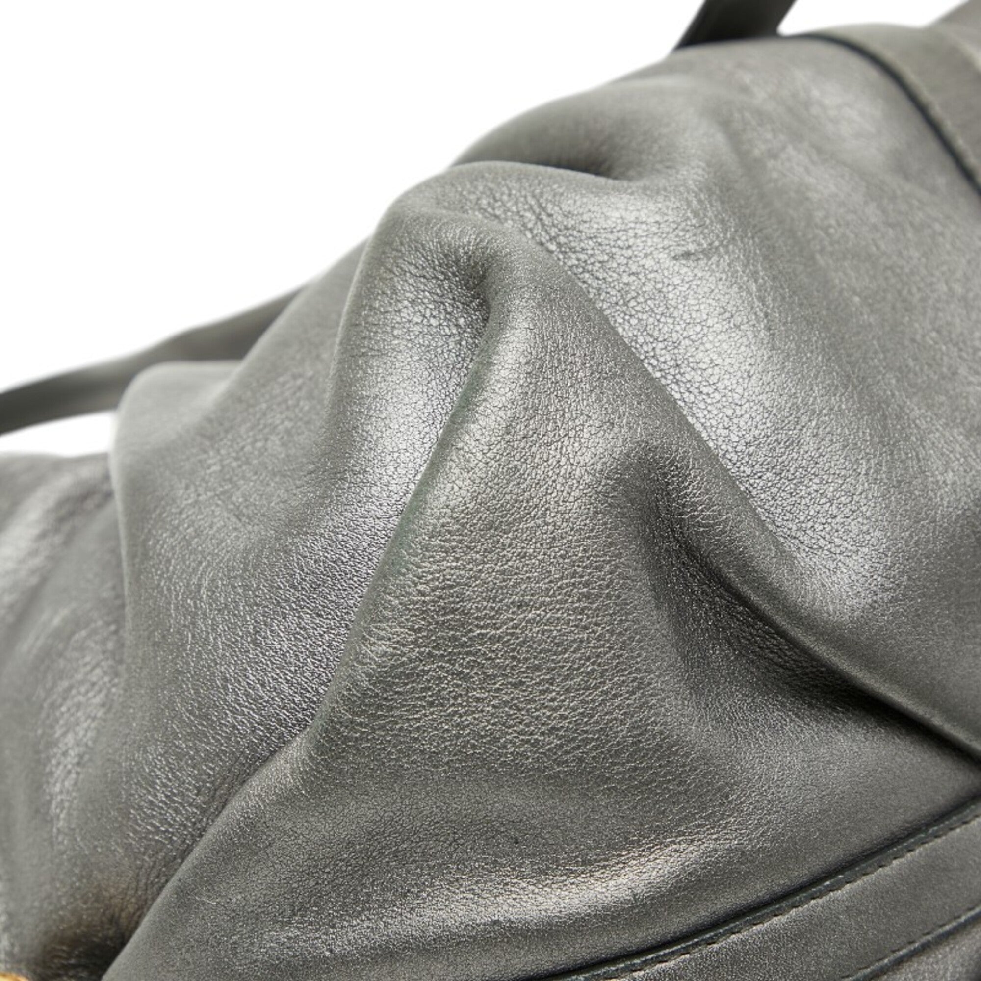 Bvlgari Chandra Gray Leather Handbag (Pre-Owned)