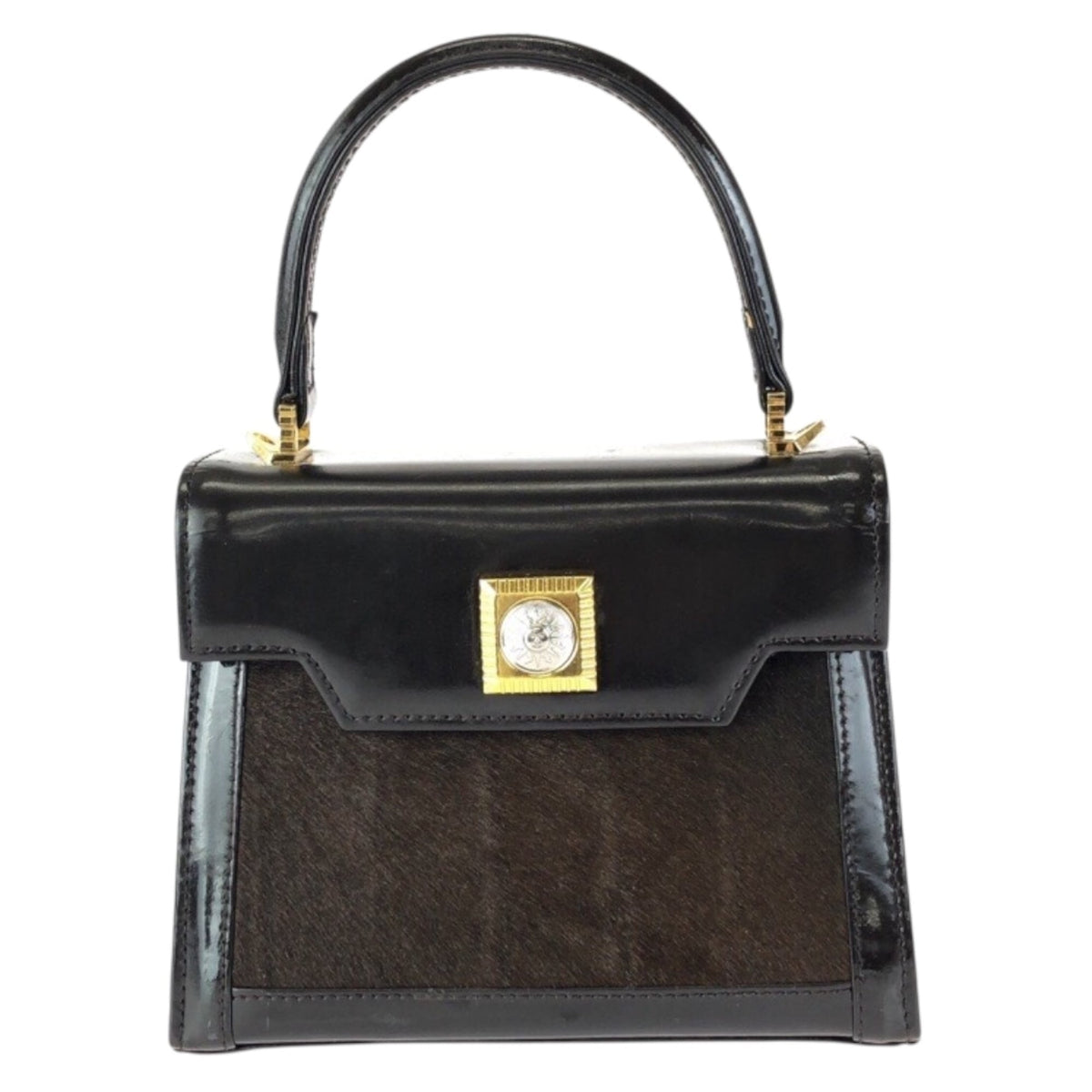 Versace Dark Brown Leather Handbag (Pre-Owned)