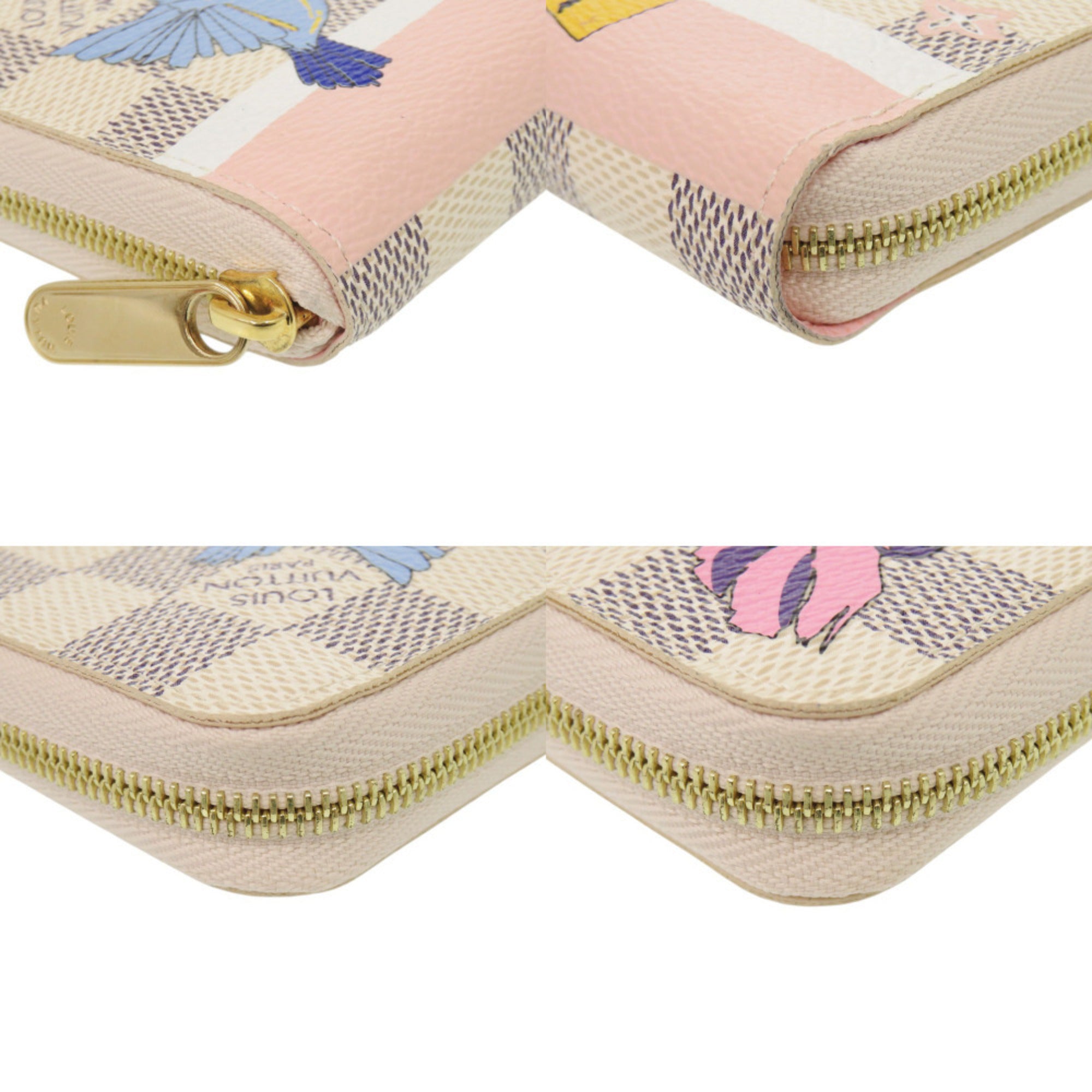 Louis Vuitton Pink White Damier Azur Coin Purse/Coin Case (Pre-Owned)
