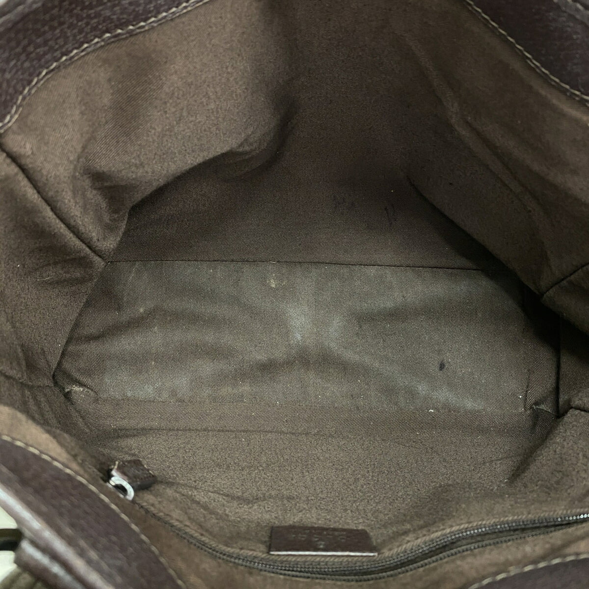 Gucci Beige Brown Canvas Handbag (Pre-Owned)