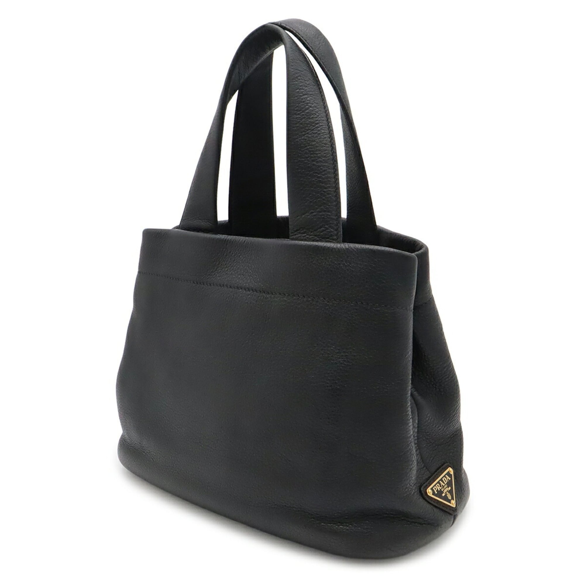 Prada Black Nero Leather Handbag Tote Bag (Pre-Owned)