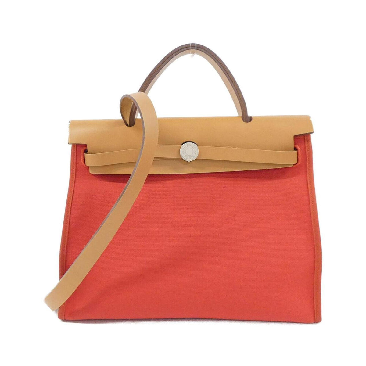 Hermes Fauve Red Color Leather Handbag (Pre-Owned)