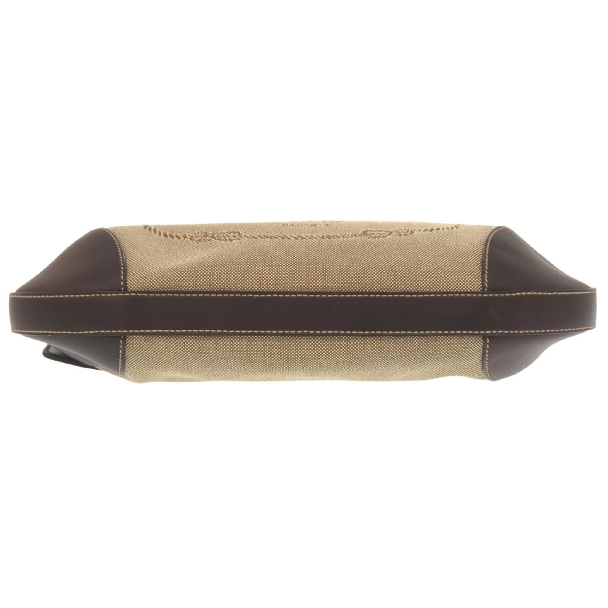 Prada Brown Khaki Canvas Leather Shoulder Bag (Pre-Owned)