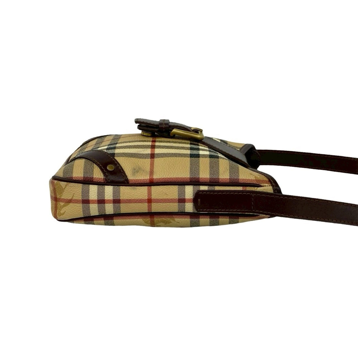 Burberry Beige Brown Leather Pvc Pochette Shoulder Bag (Pre-Owned)