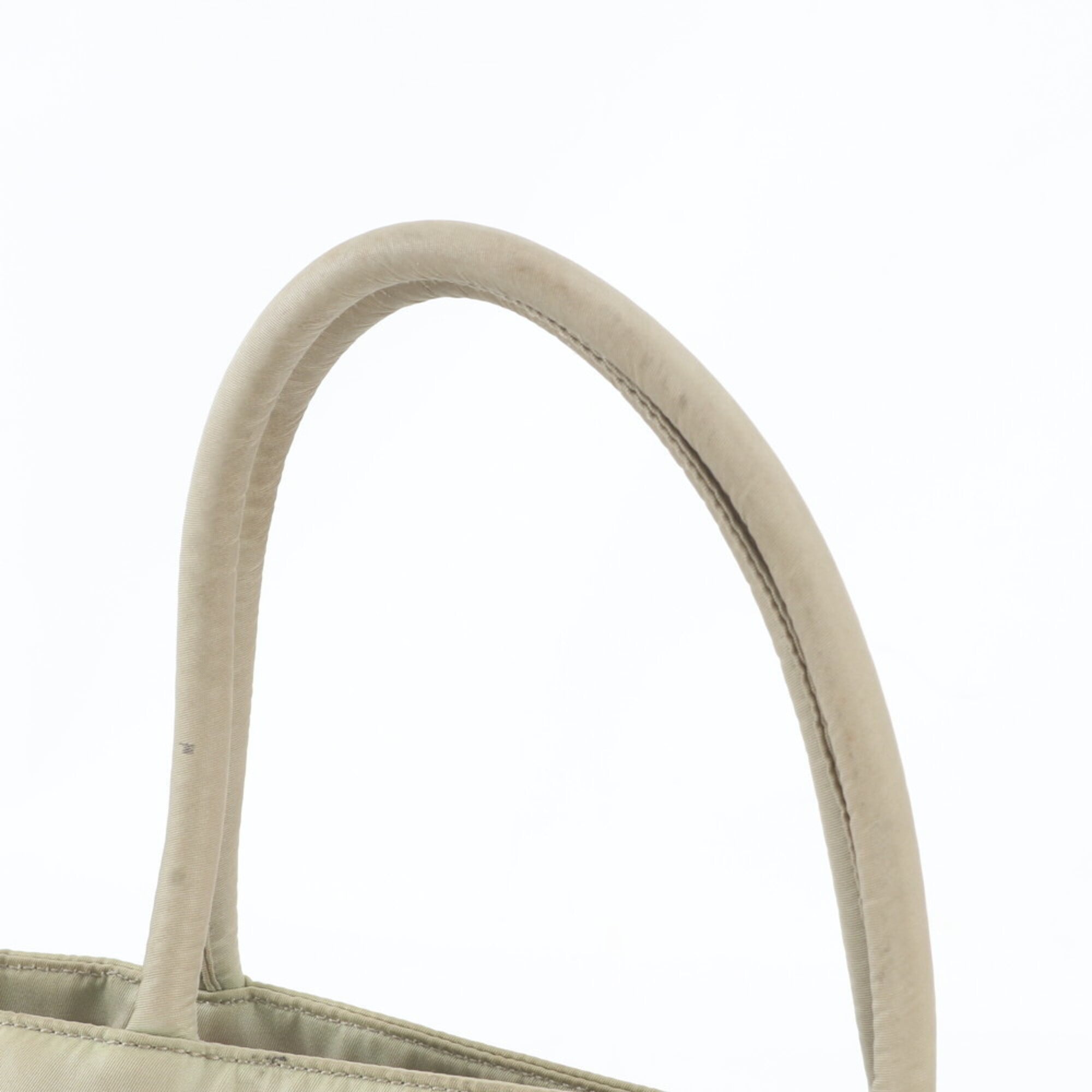 Prada Beige Nylon Handbag Tote Bag (Pre-Owned)