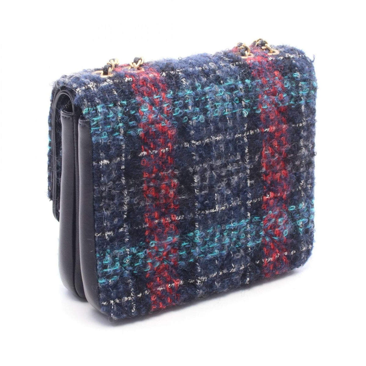 Chanel Multi-Color Navy Fabric Leather Handbag Shoulder Bag (Pre-Owned)