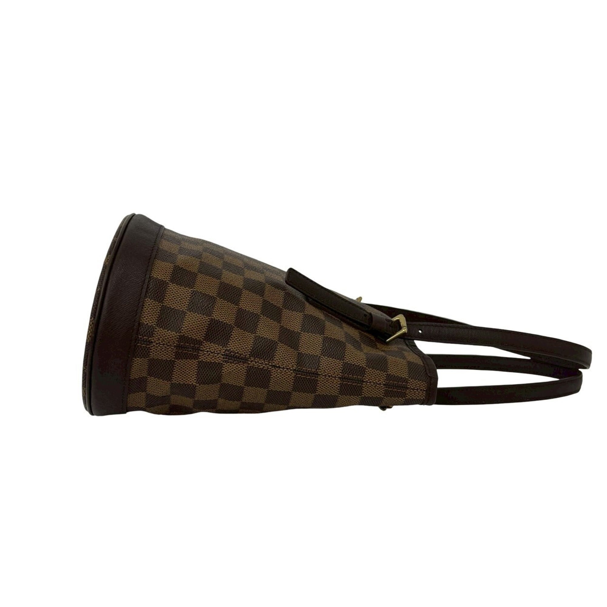 Louis Vuitton Brown Leather Pvc Handbag Tote Bag (Pre-Owned)