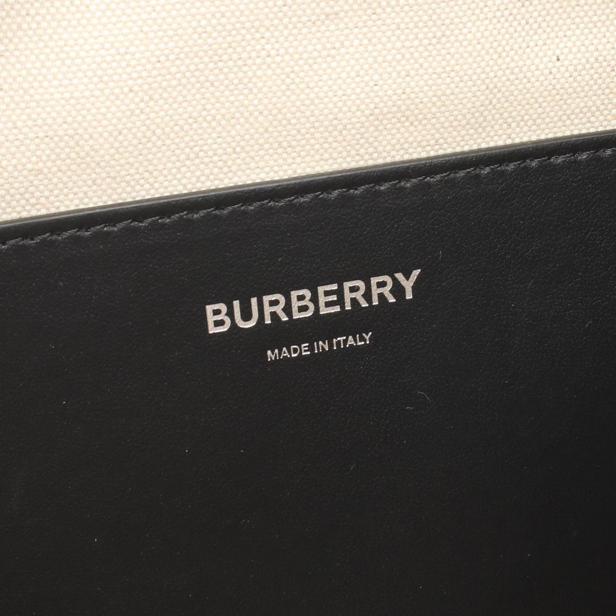 Burberry Beige Black Multi-Color Leather Fanny Pack Handbag (Pre-Owned)