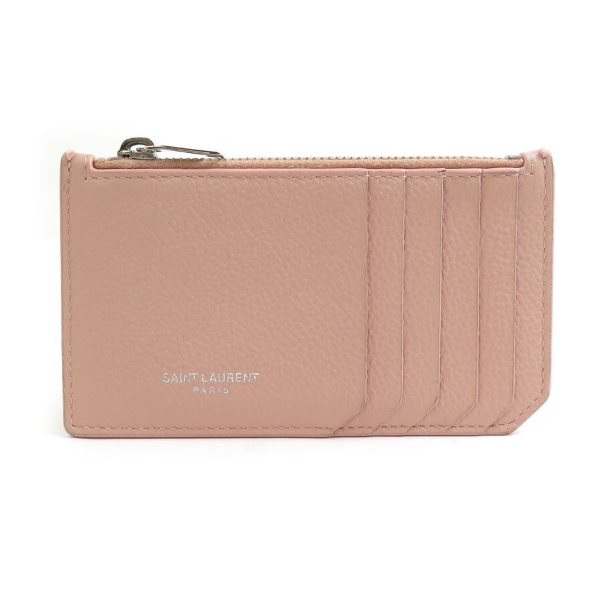 Yves Saint Laurent Pink Leather Coin Purse/Coin Case (Pre-Owned)