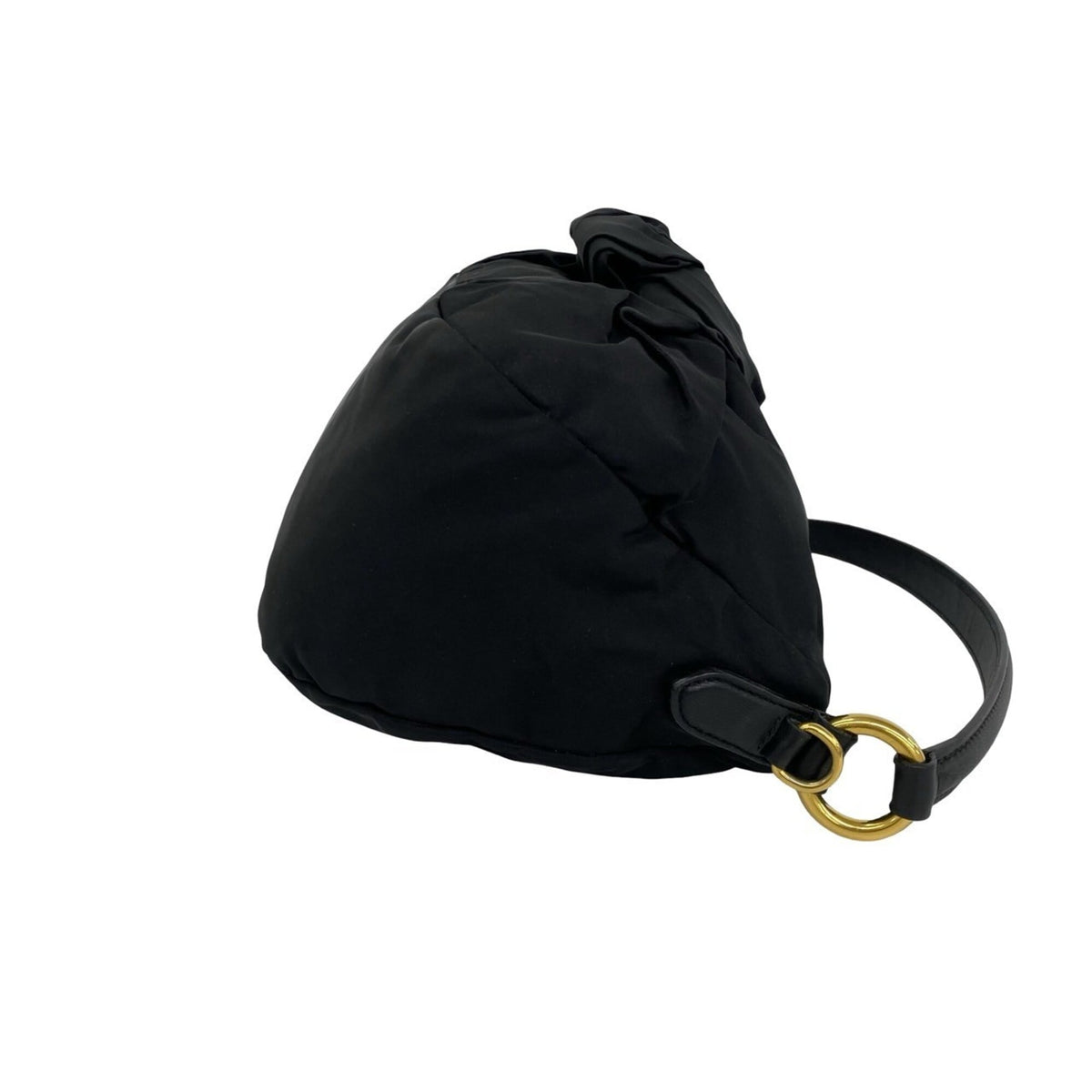 Prada Black Nylon Leather Handbag Shoulder Bag (Pre-Owned)