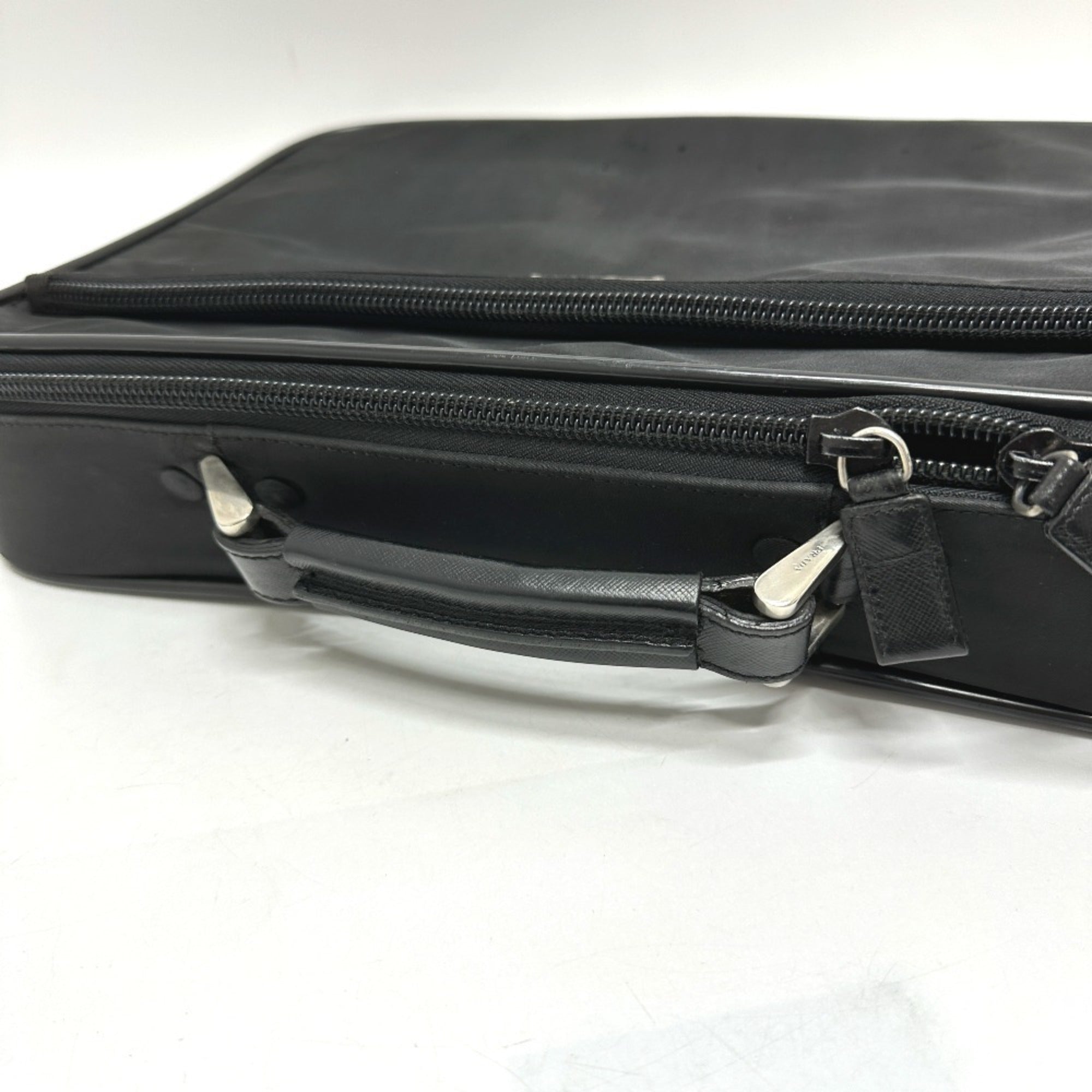 Prada Black Nylon Briefcase Shoulder Bag (Pre-Owned)