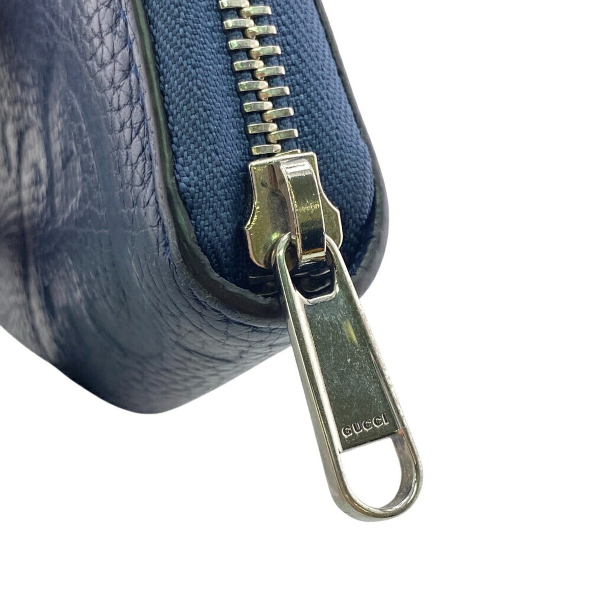 Gucci Navy Leather Long Wallet (Bi-Fold) (Pre-Owned)
