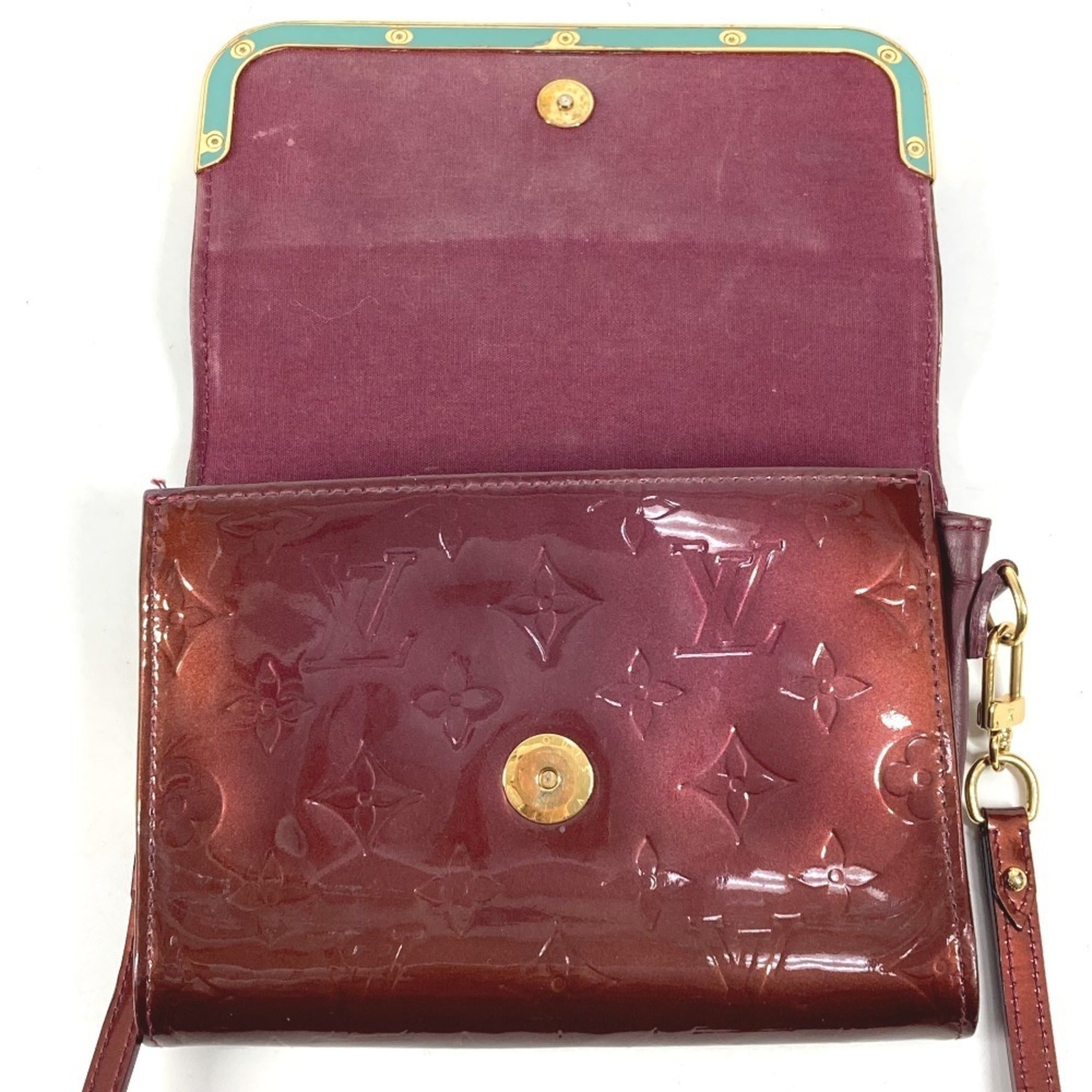 Louis Vuitton Purple Rouge Fauviste Monogram Vernis Canvas Clutch Bag Shoulder Bag (Pre-Owned)