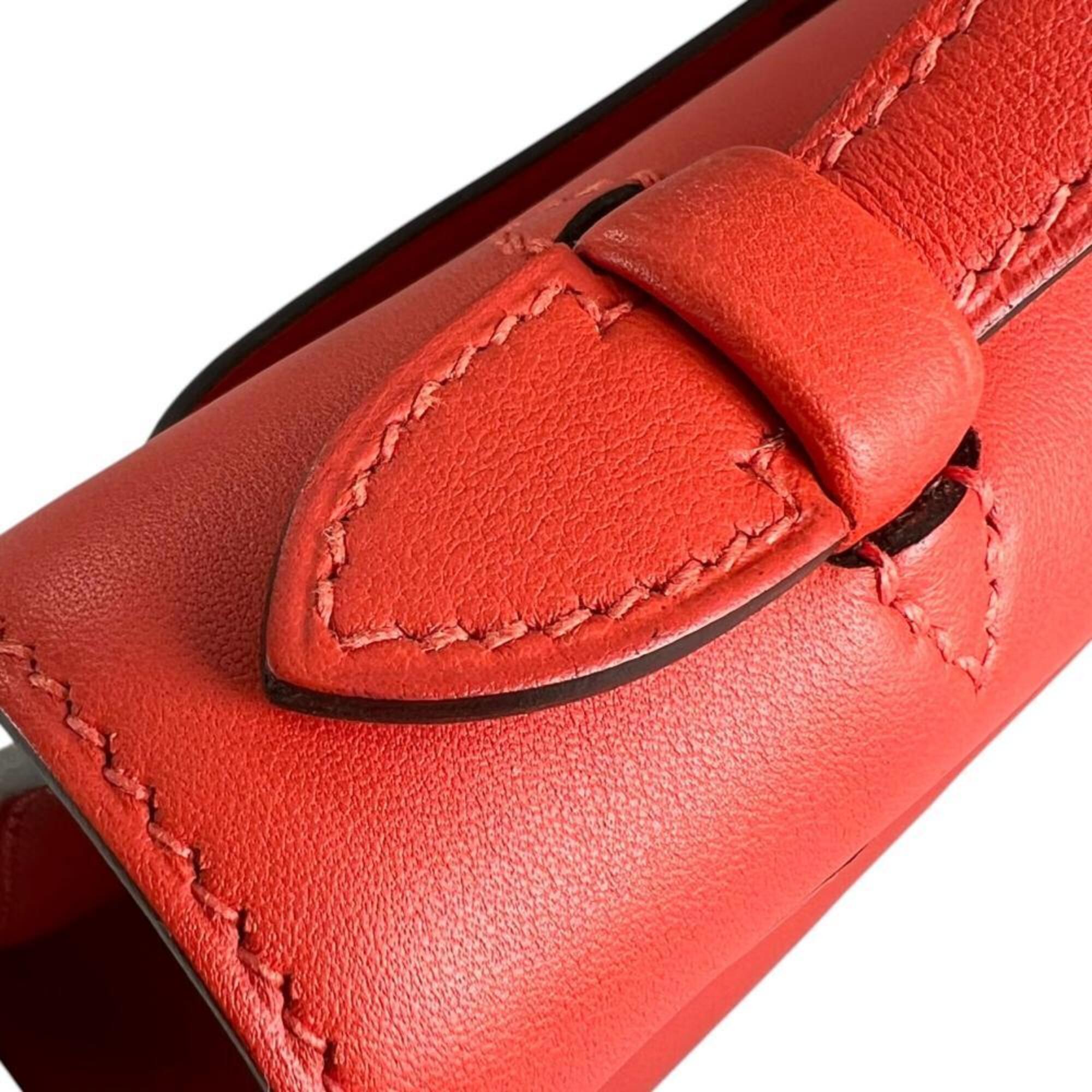 Hermes Red Color Swift Leather Clutch Bag Handbag (Pre-Owned)