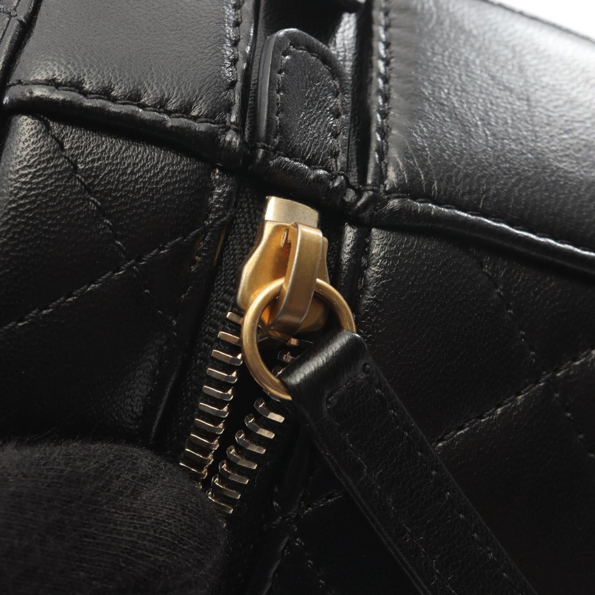 Chanel Black Leather Handbag Shoulder Bag (Pre-Owned)