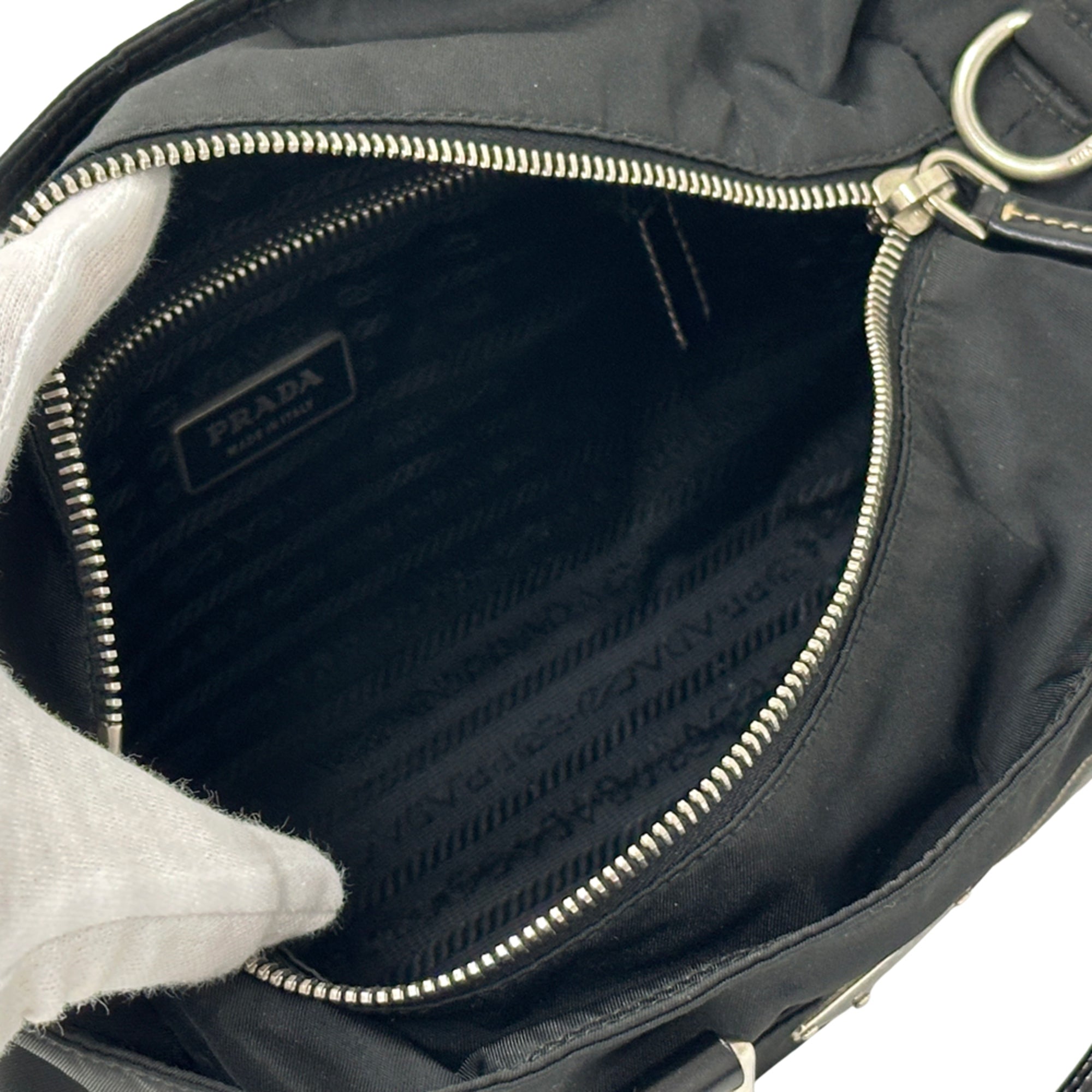 Prada Black Nylon Handbag Shoulder Bag (Pre-Owned)