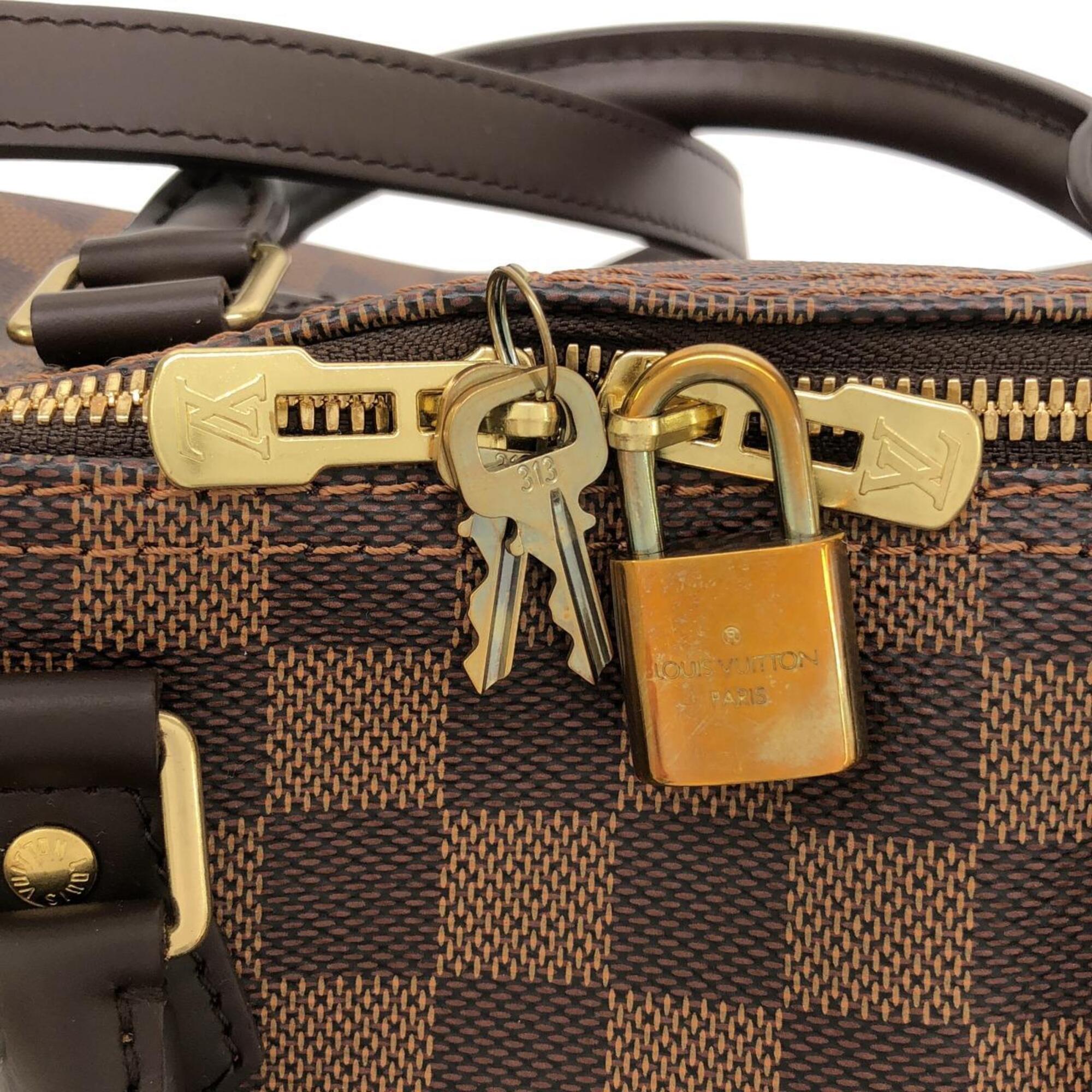 Louis Vuitton Damier Canvas Ebene Coated Canvas Boston Bag (Pre-Owned)