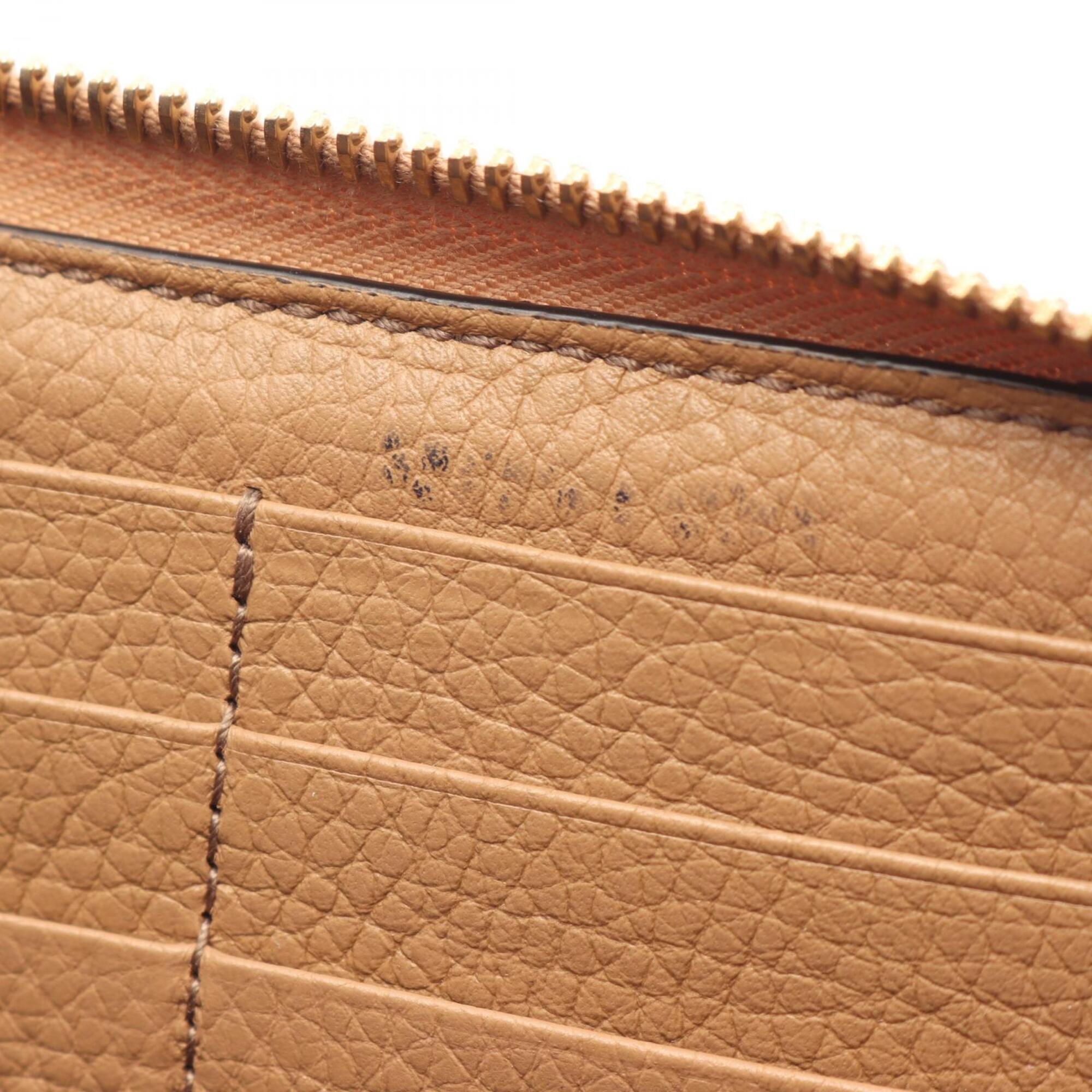 Gucci Brown Leather Long Wallet (Bi-Fold) (Pre-Owned)