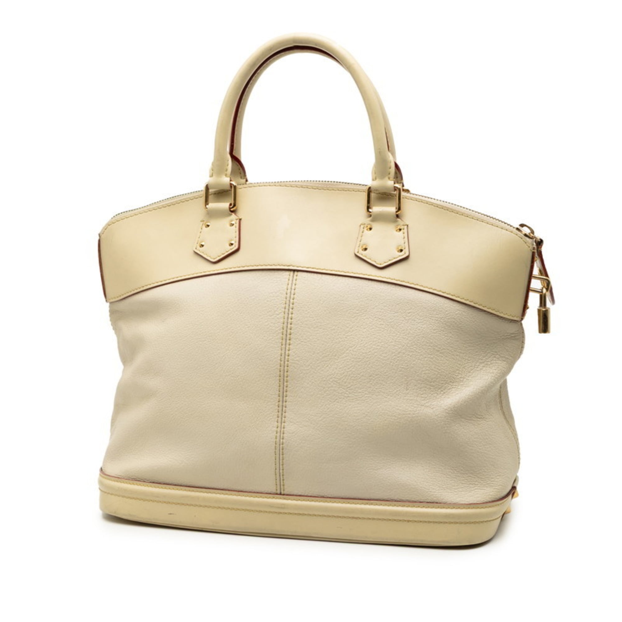 Louis Vuitton Beige Ivory Leather Handbag (Pre-Owned)