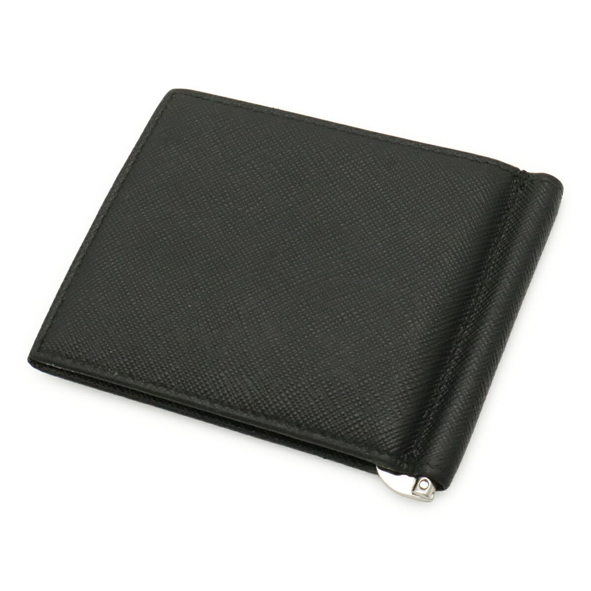 Prada Black Nero White Leather Wallet (Bi-Fold) (Pre-Owned)