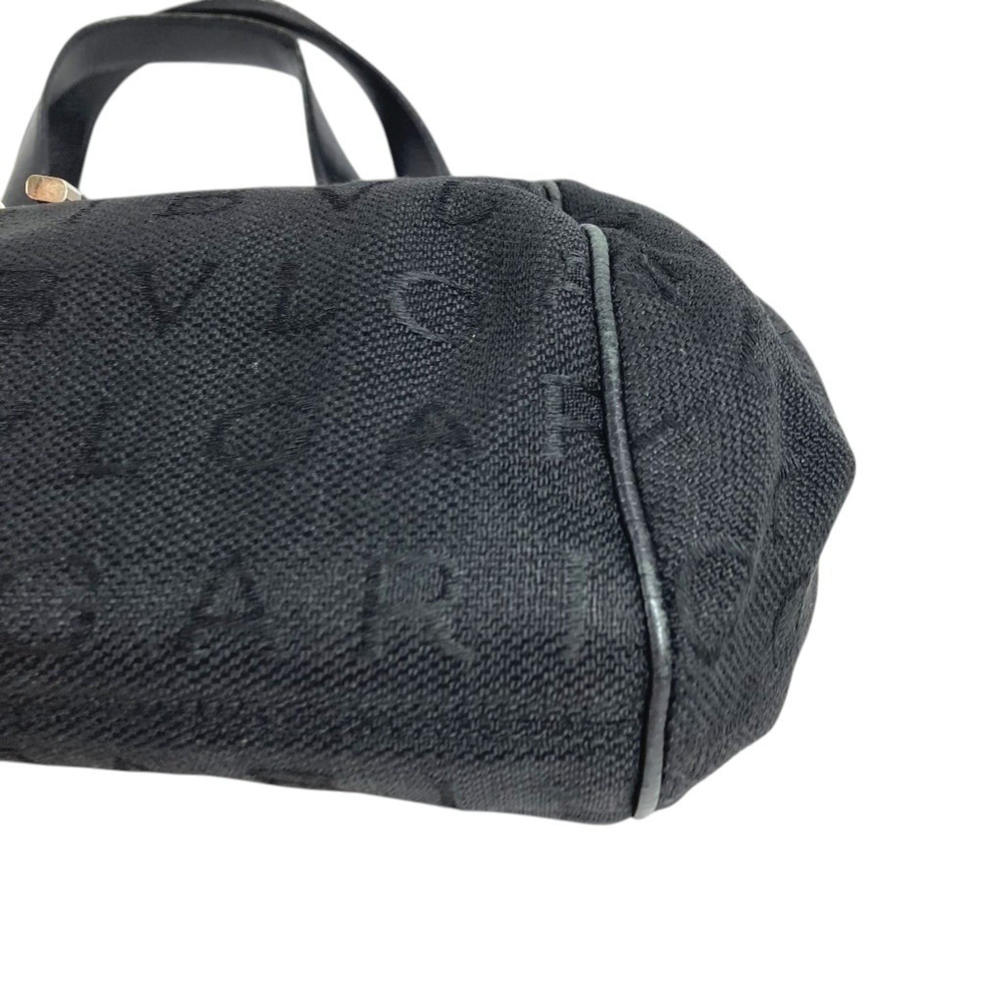 Bvlgari Black Canvas Leather Shoulder Bag Tote Bag (Pre-Owned)