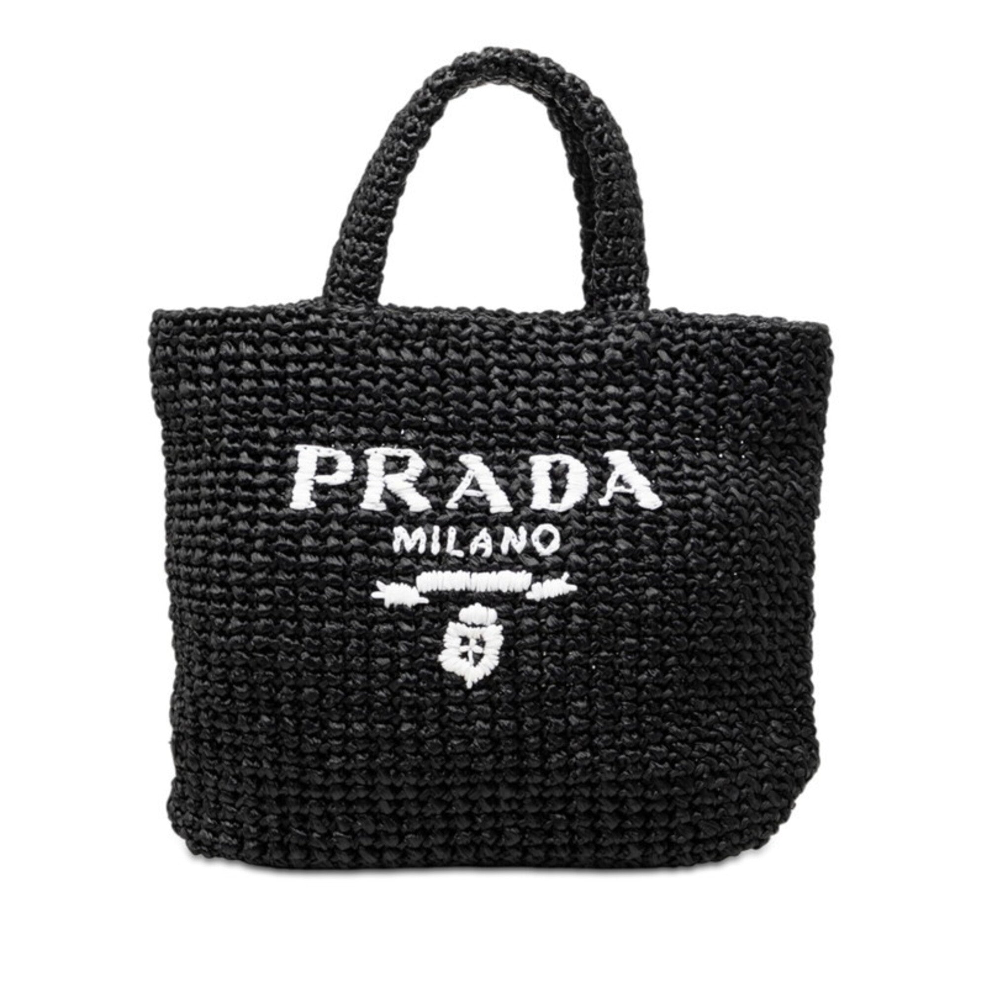 Prada Black Viscose Handbag Tote Bag (Pre-Owned)