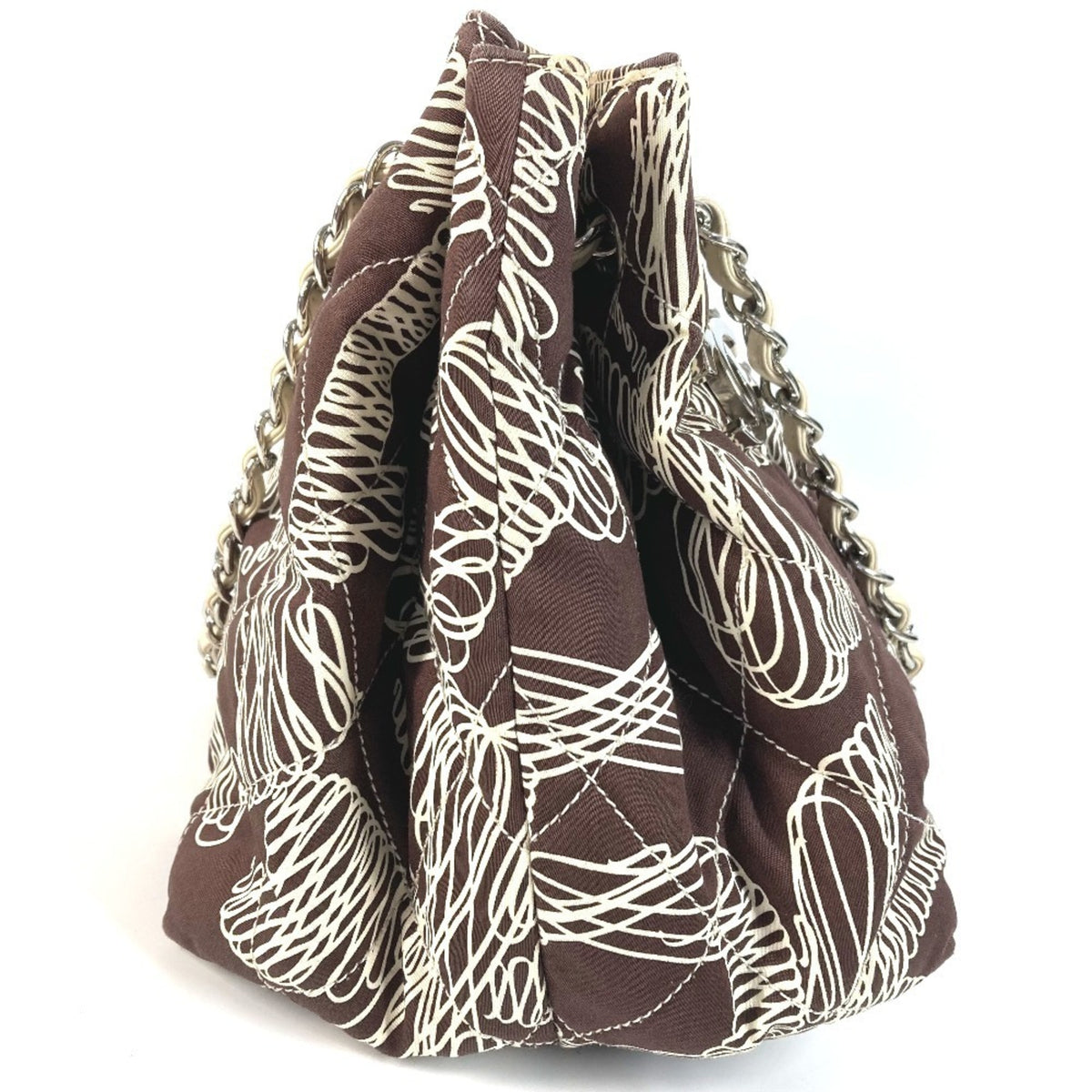 Chanel Beige Brown Quilting Shoulder Bag Tote Bag (Pre-Owned)