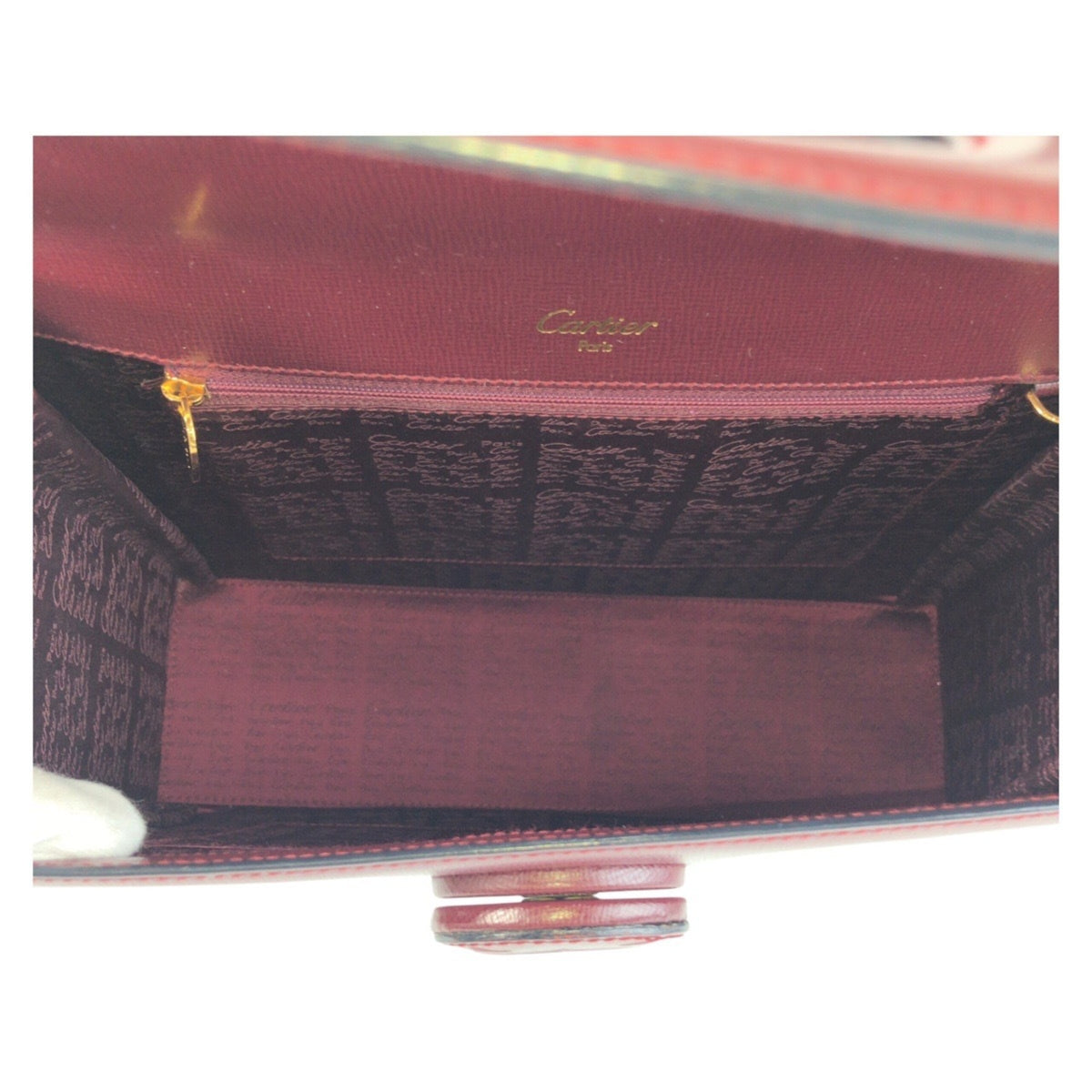 Cartier Bordeaux Leather Handbag (Pre-Owned)