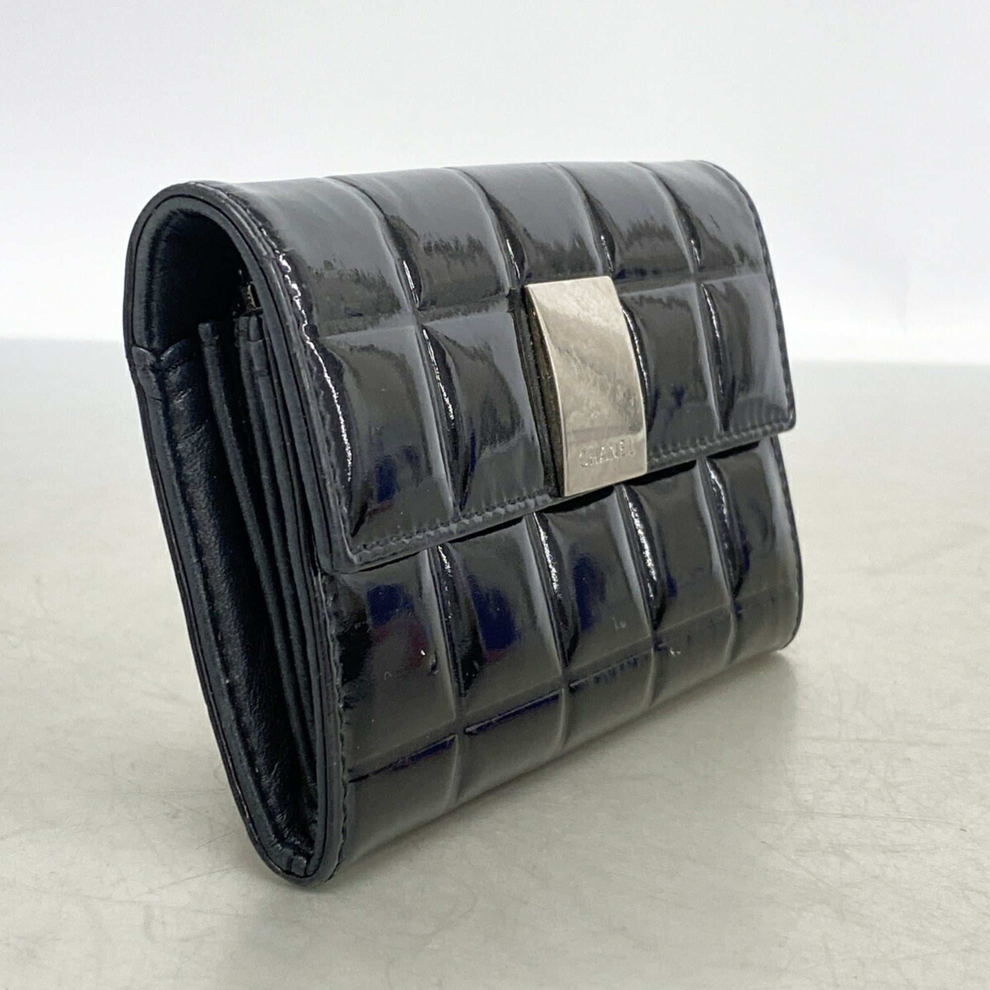 Chanel Black Patent Leather Coin Purse/Coin Case (Pre-Owned)