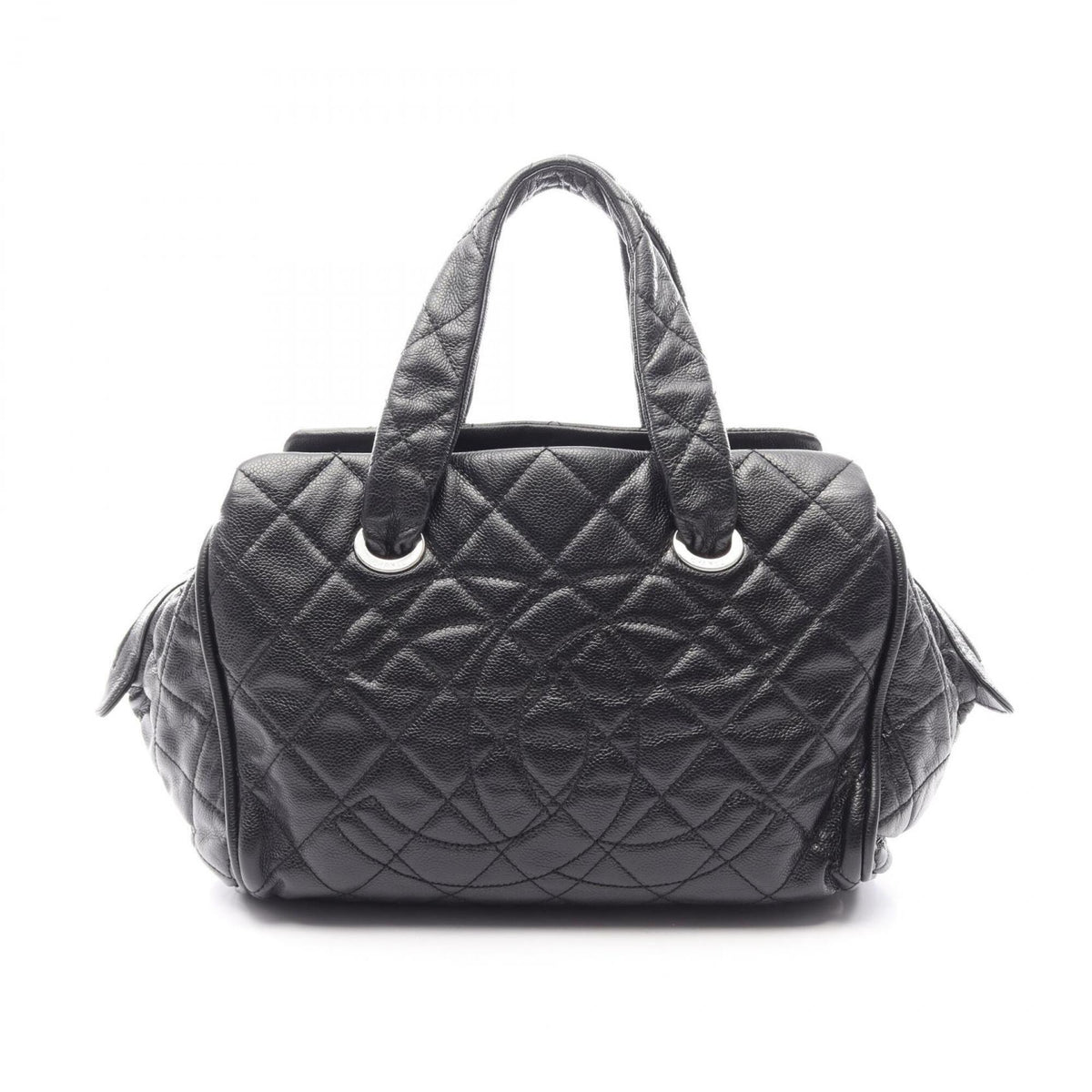 Chanel Black Grained Calfskin Handbag (Pre-Owned)